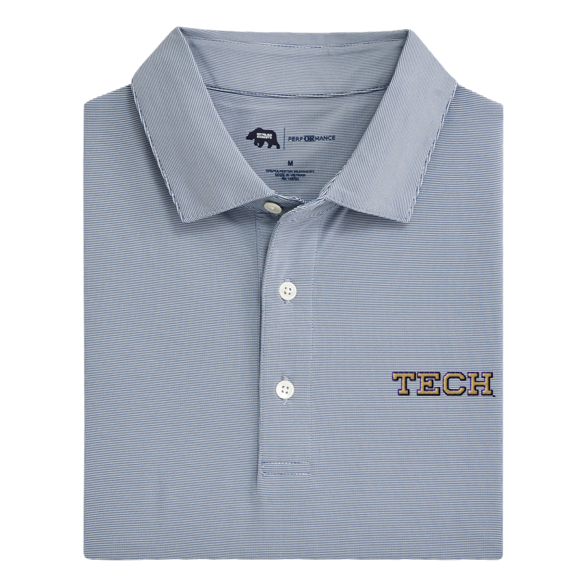 Georgia Tech Yellow Jackets Hairline Stripe Men's Golf Polo Shirt