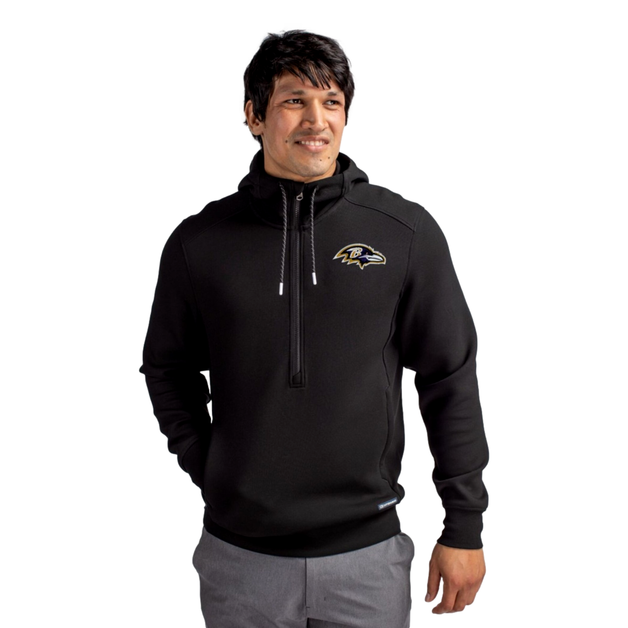 Baltimore Ravens Roam Recycled Buttery-Soft Knit Men's Golf Quarter Zip Hoodie