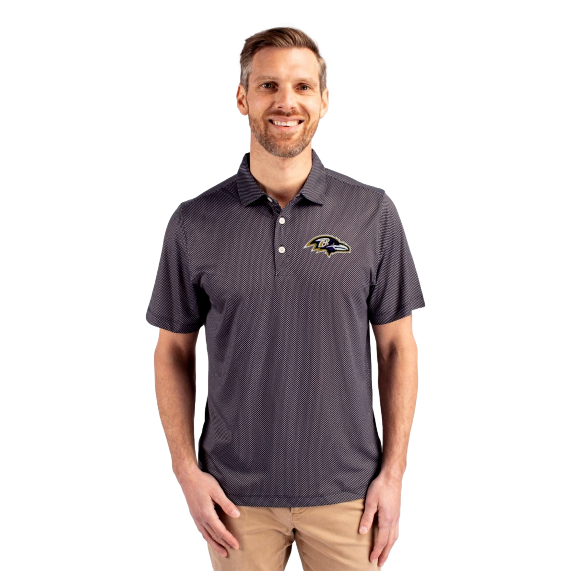 Baltimore Ravens Pike Recycled Symmetry Print Men's Golf Polo Shirt