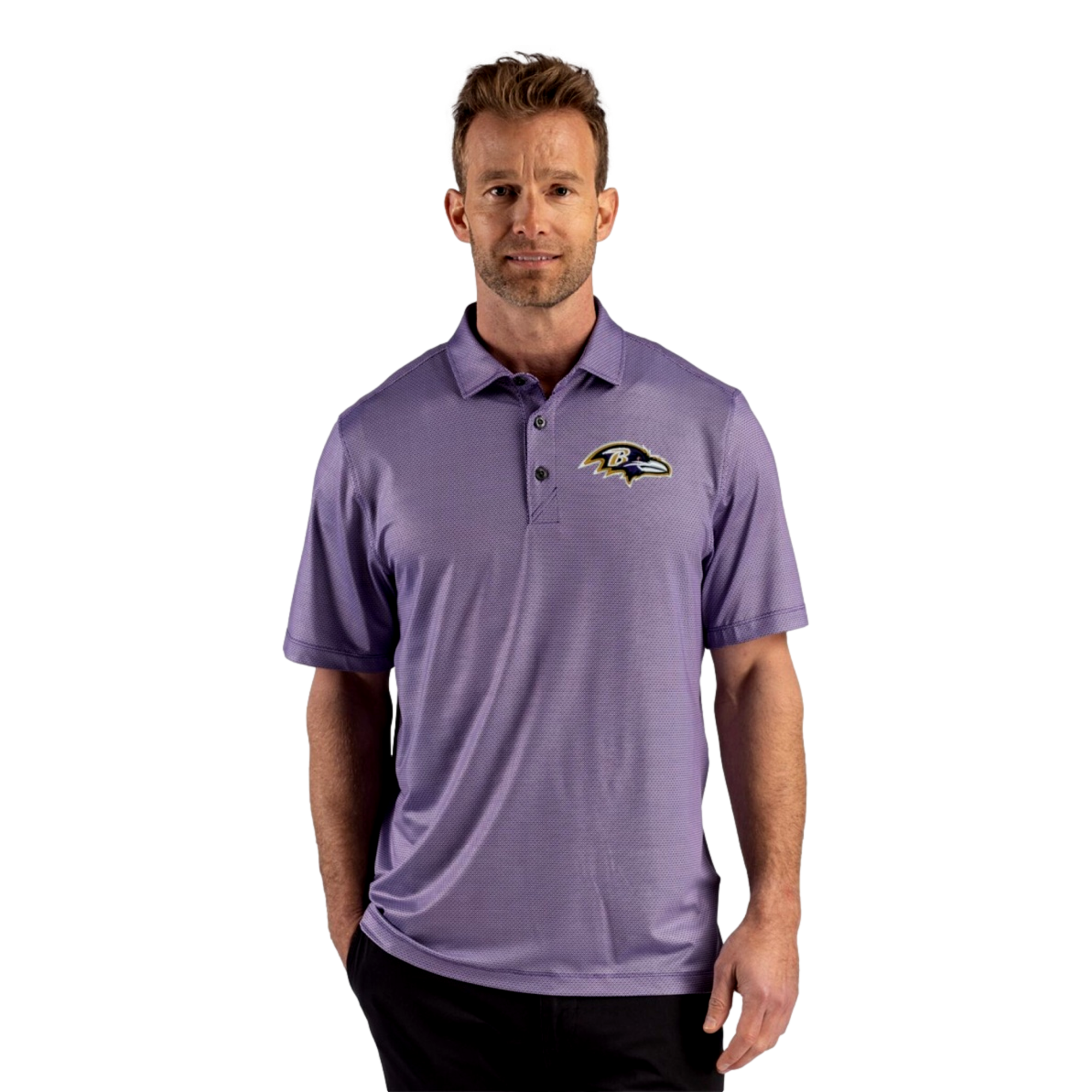 Baltimore Ravens Pike Recycled Lattice Print Men's Golf Polo Shirt