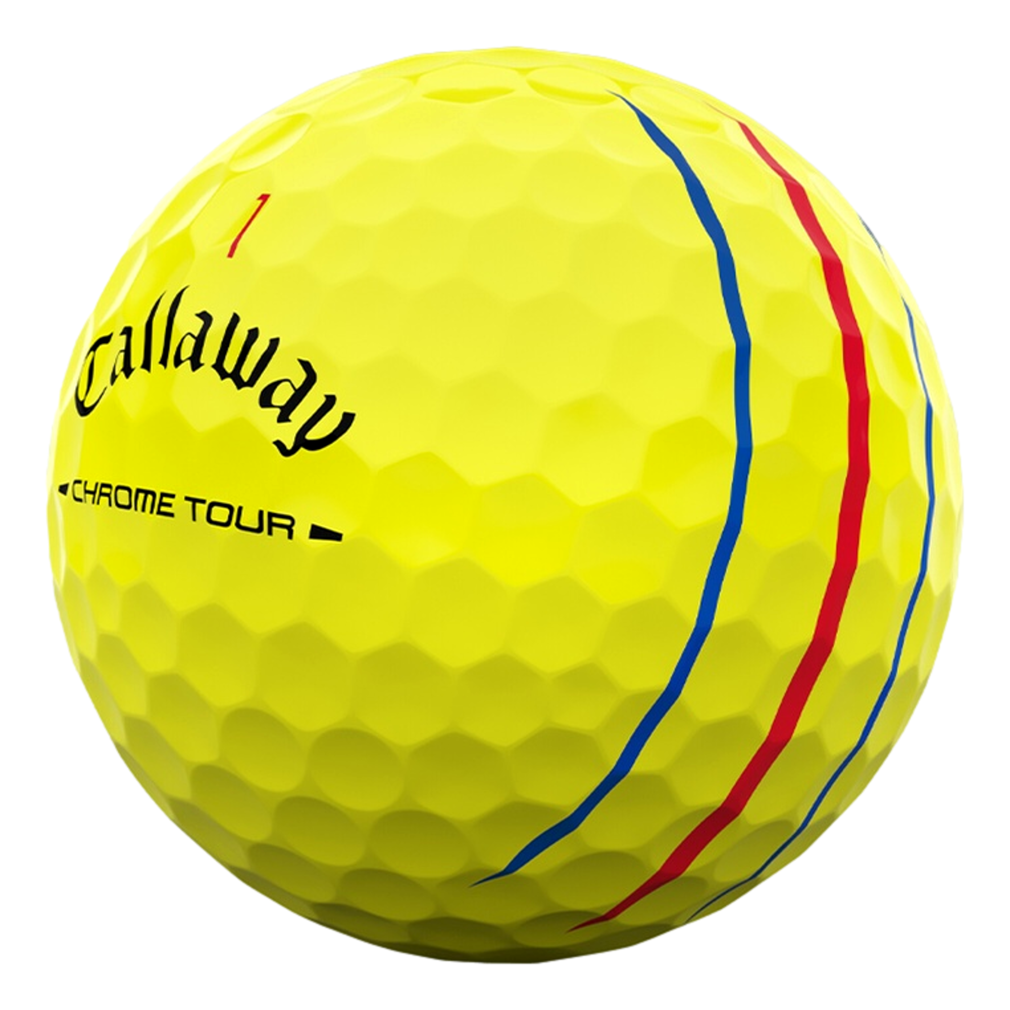 Chrome Tour Triple Track Yellow Personalized Golf Balls
