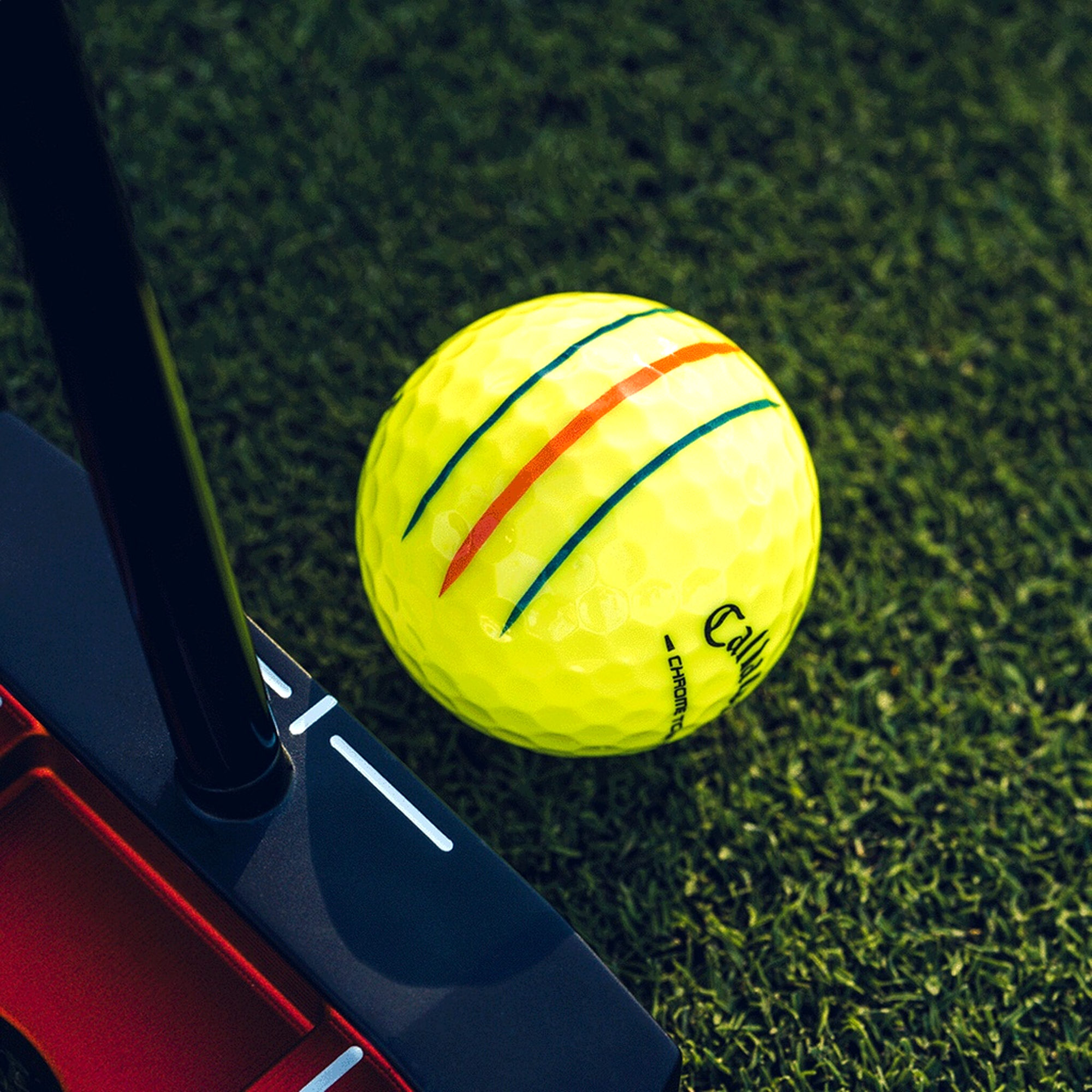 Chrome Tour Triple Track Yellow Personalized Golf Balls