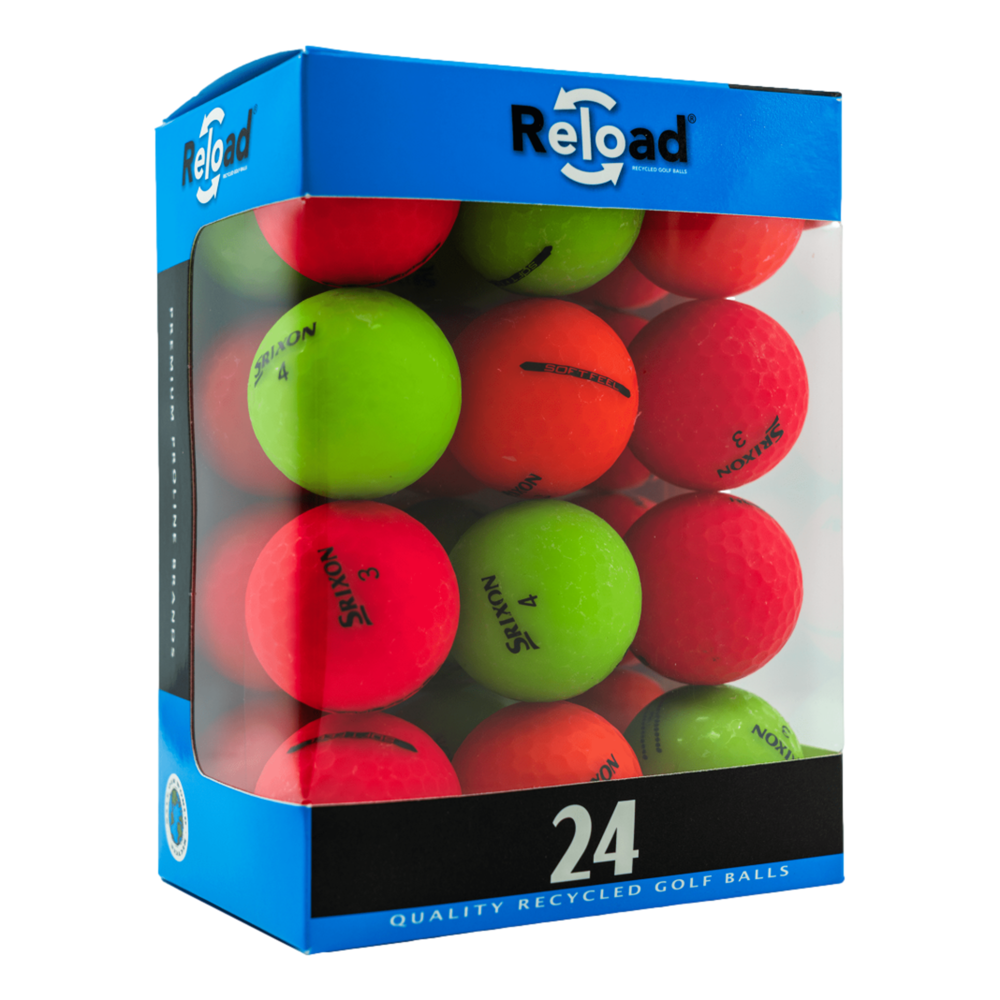 Good-Grade Srixon Soft Feel Matte Color Mix Golf Balls - 24 Pack