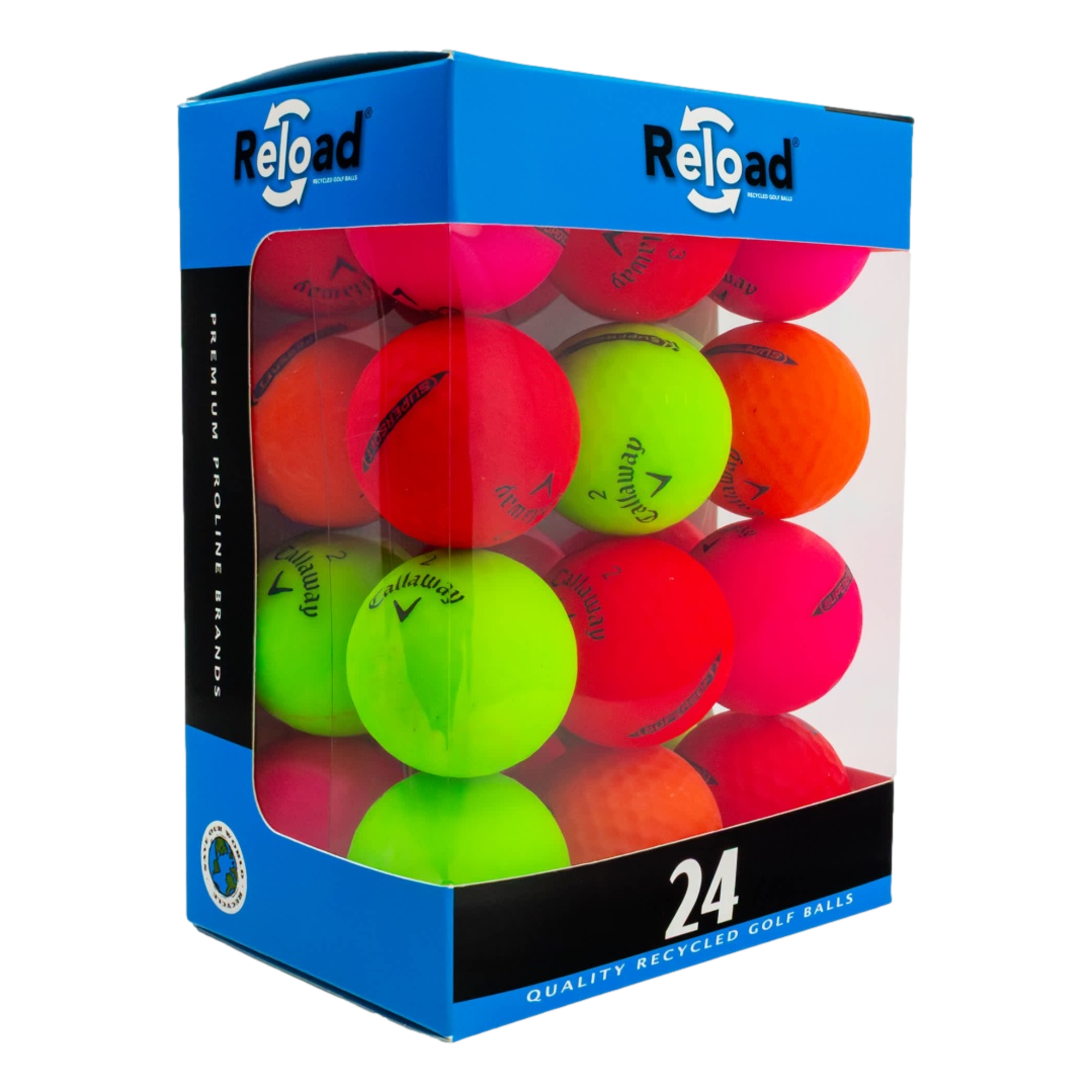 Good-Grade Callaway Supersoft Matte Color Mix Golf Balls - 24 Pack