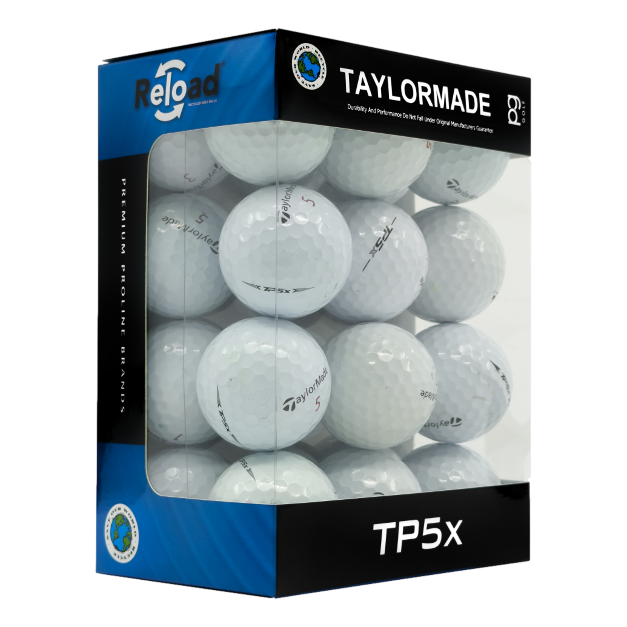 Near Mint-Grade TaylorMade TP5x White Golf Balls - 24 Pack
