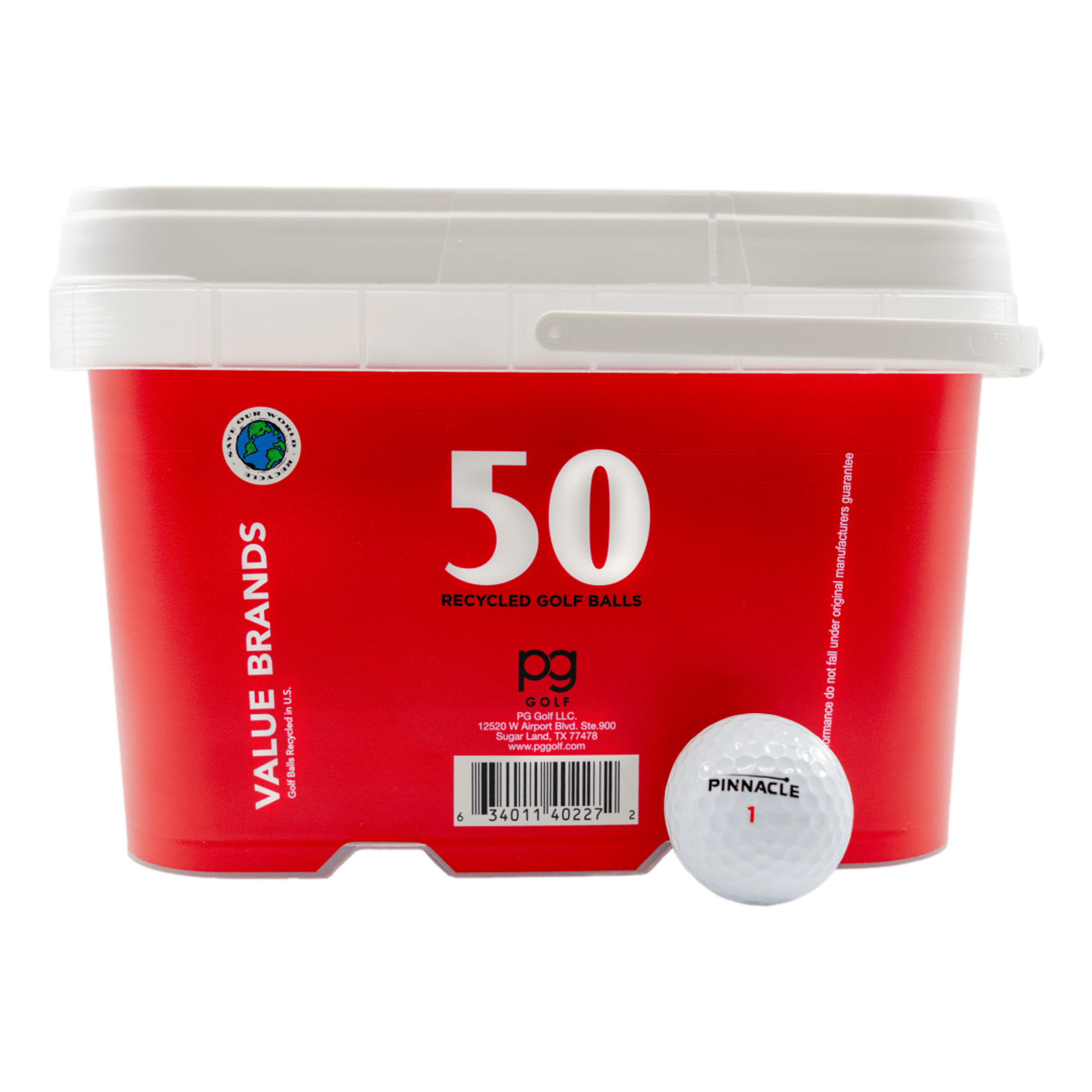 Mint / Near Mint-Grade Pinnacle White Mix Golf Balls - 50 Pack