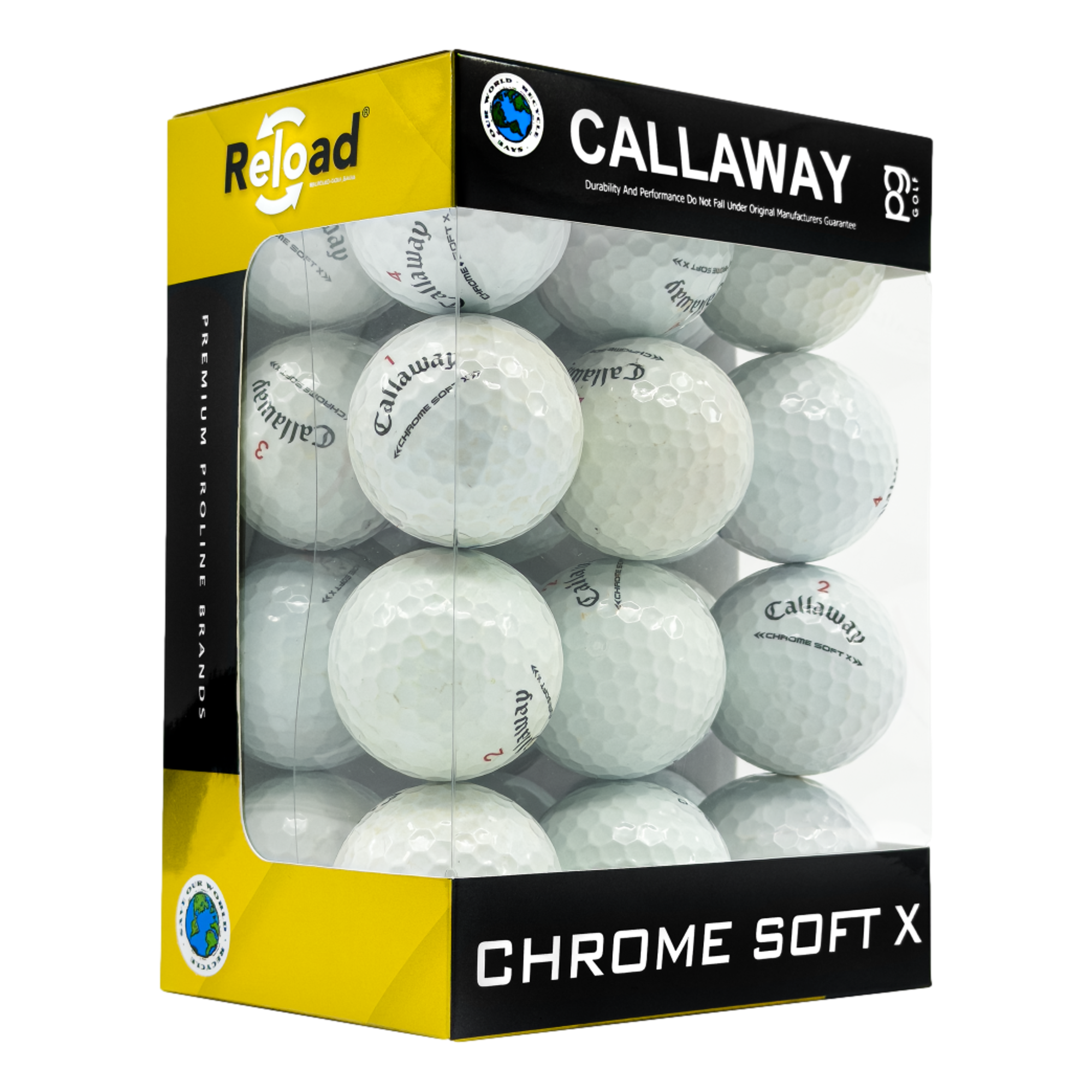 Good-Grade Callaway Chrome Soft X White Golf Balls - 24 Pack