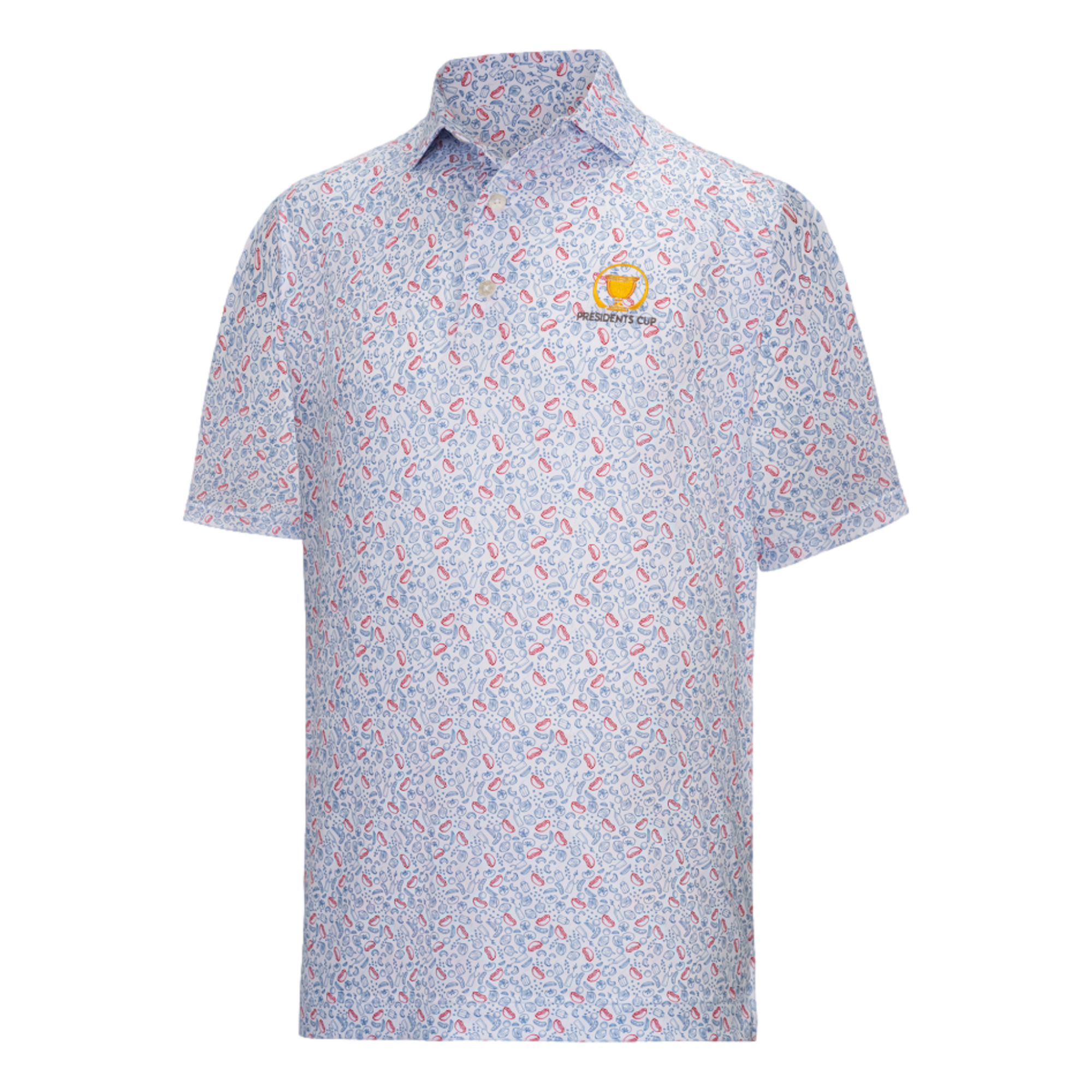 Presidents Cup Chicago Dog Print Lisle Men's Golf Polo Shirt