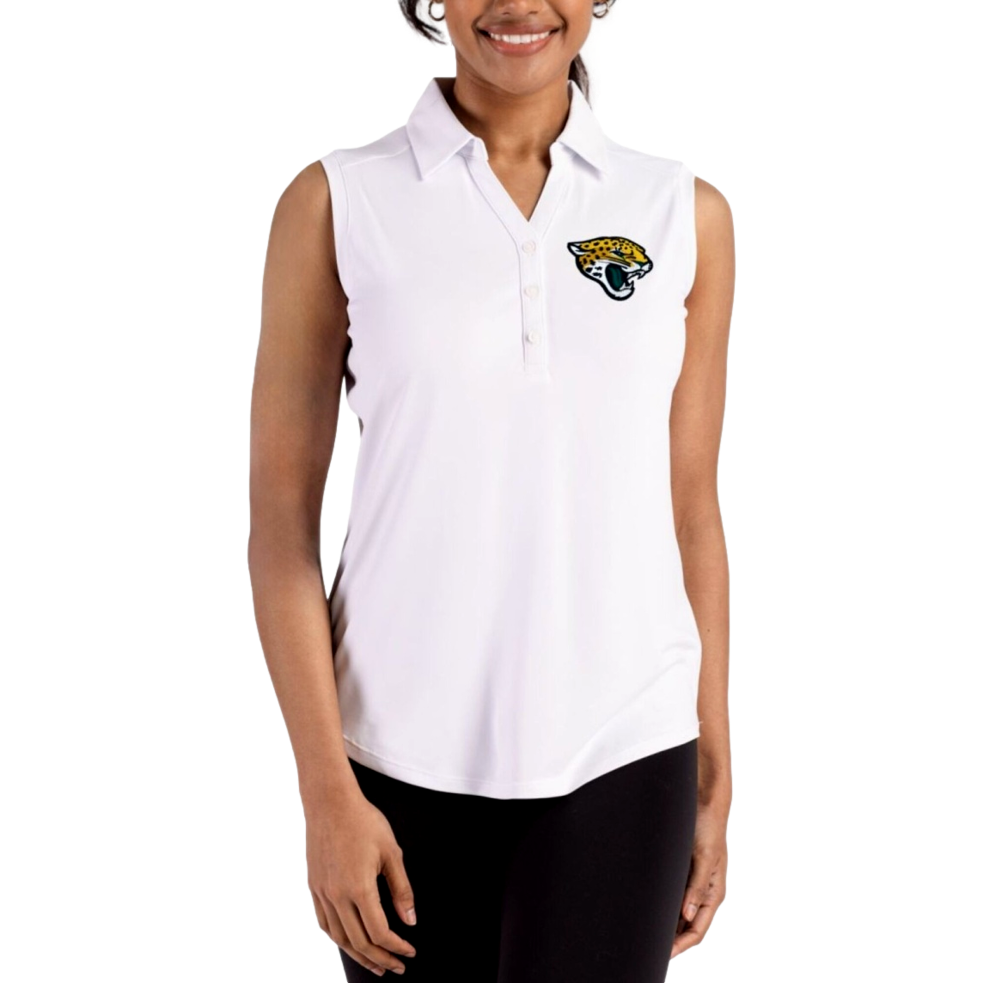 Jacksonville Jaguars Forge 4-way Stretch Women's Sleeveless Golf Polo