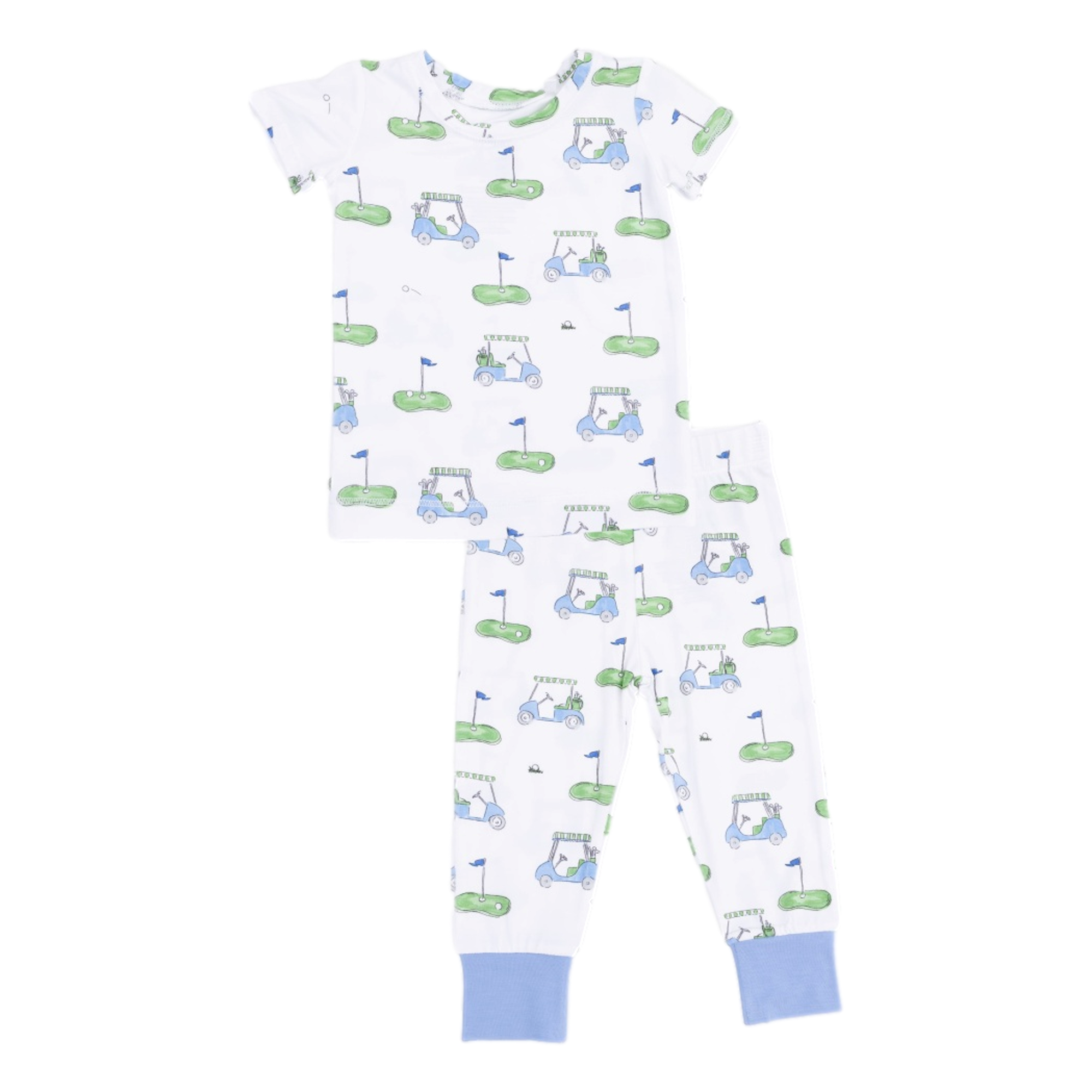 Golf Carts Blue Boys Short Sleeve Loungewear Set