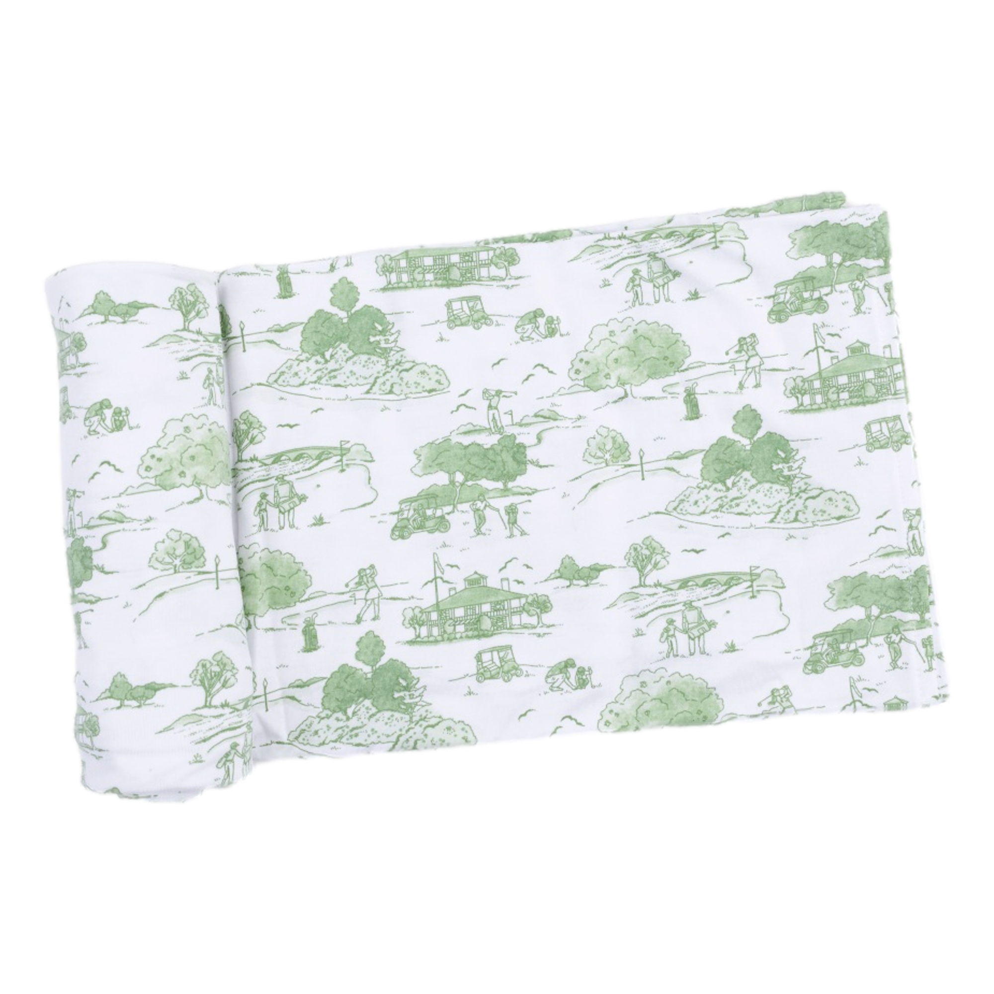 Golf Toile Green Swaddle Blanket