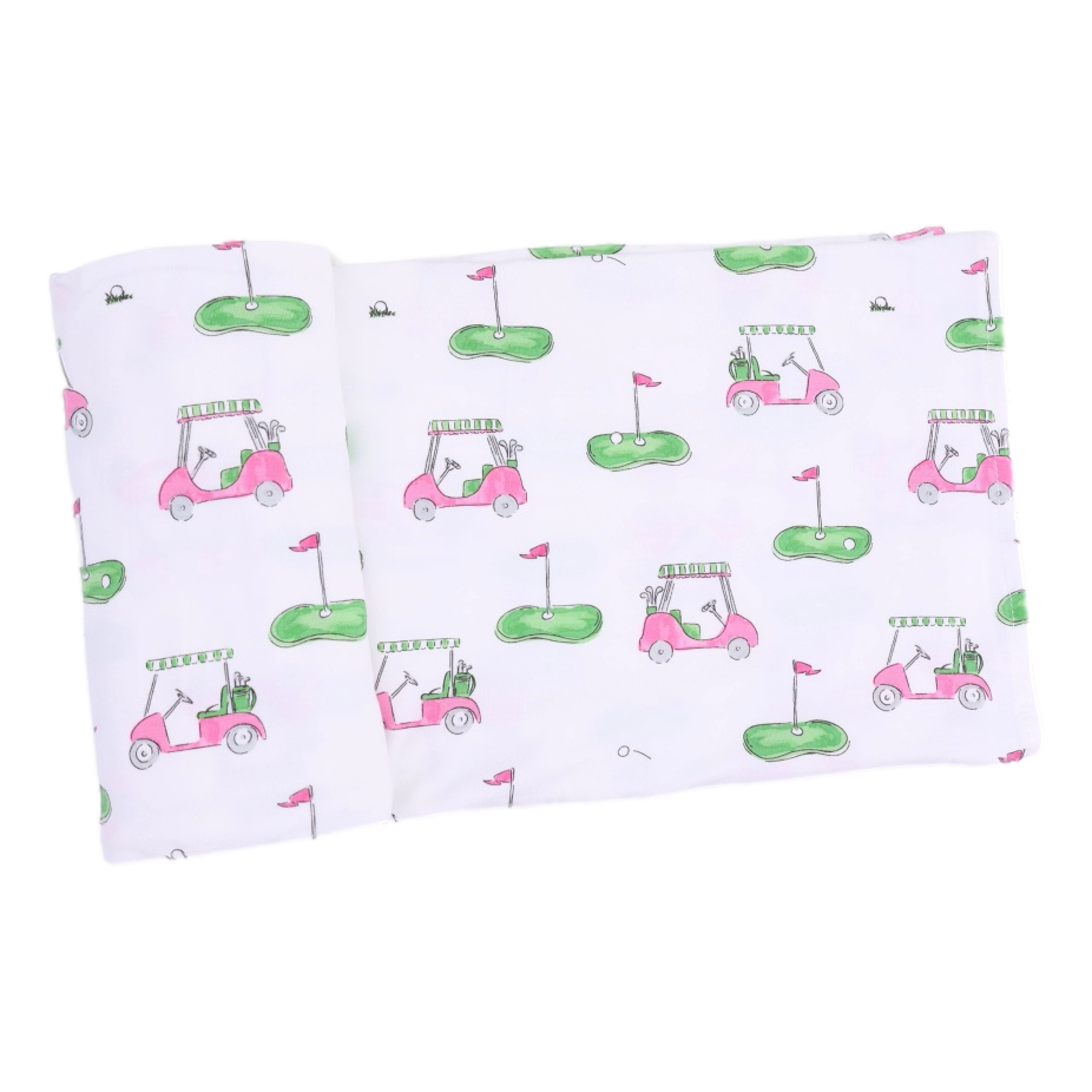 Golf Carts Pink Swaddle Blanket