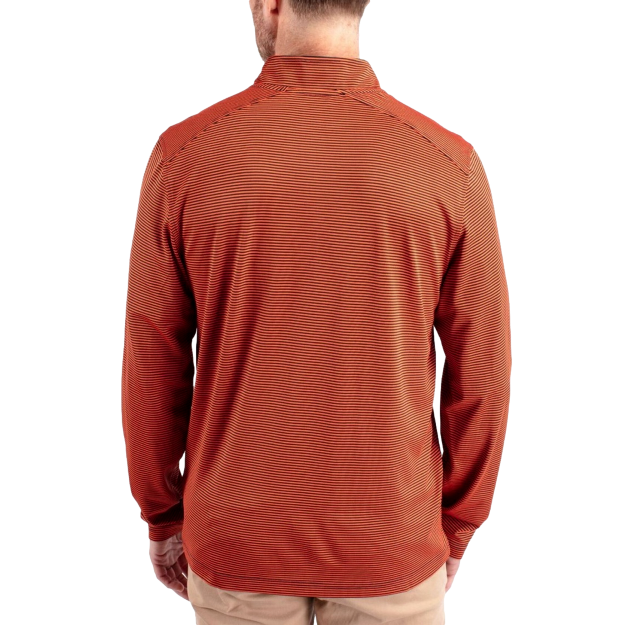 Chicago Bears Virtue Micro Stripe Pique Men's Golf Quarter Zip