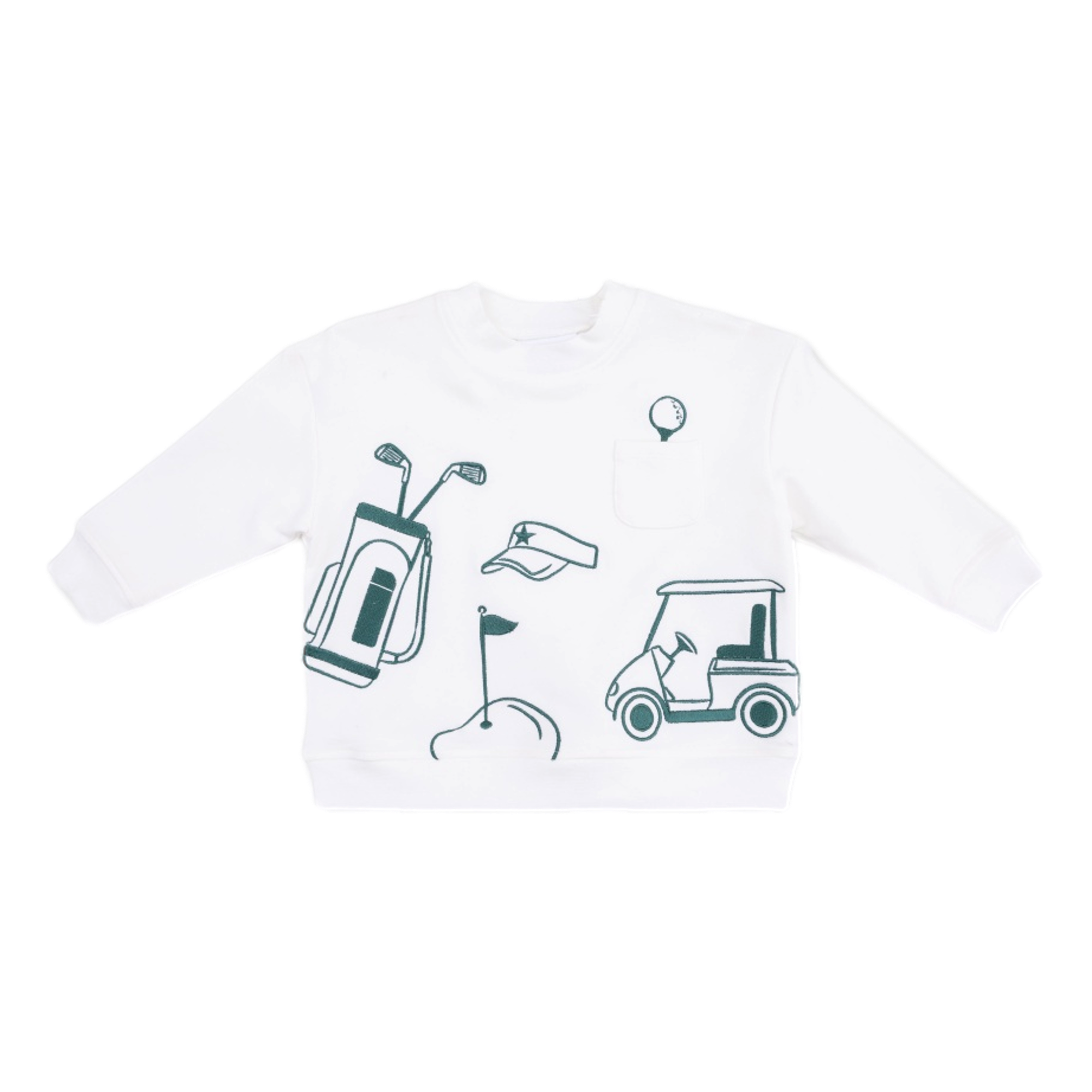 Golf Sets Boys Drop Sleeve Sweatshirt White