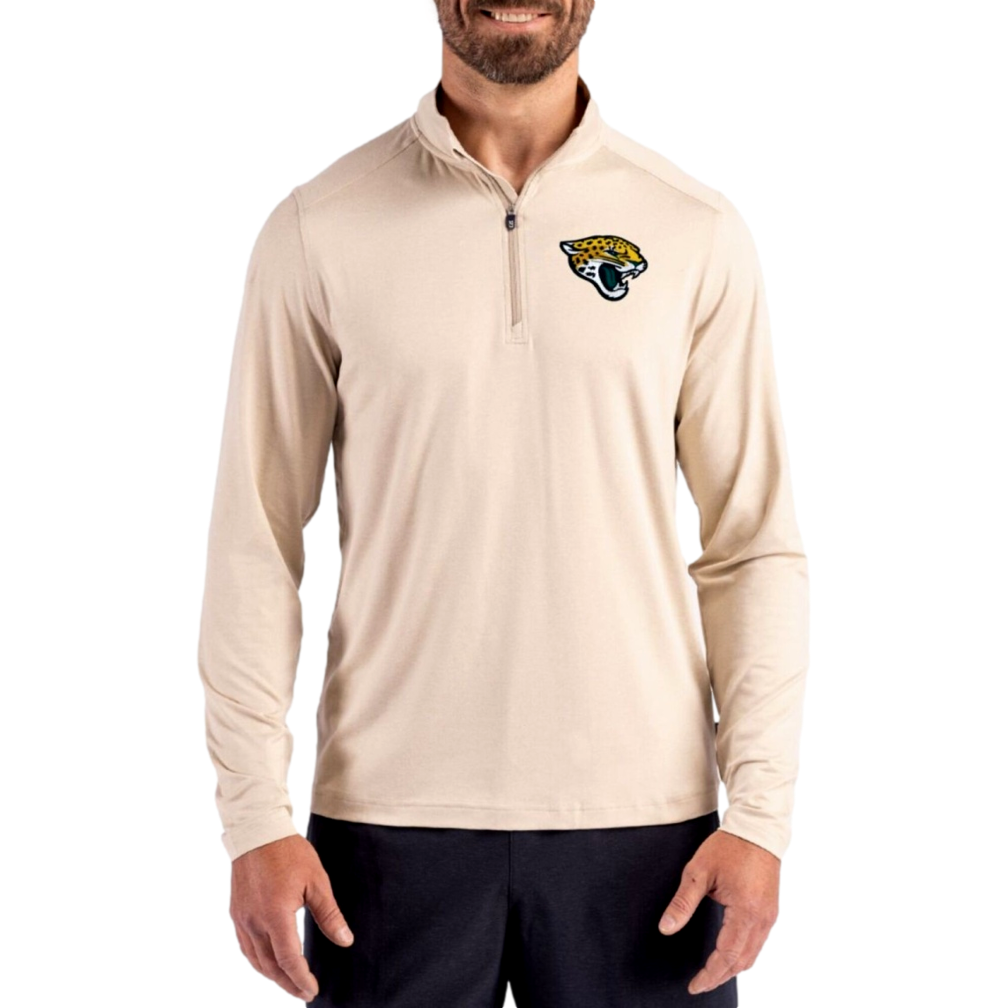 Jacksonville Jaguars Coastline Peached Men's Golf Quarter Zip