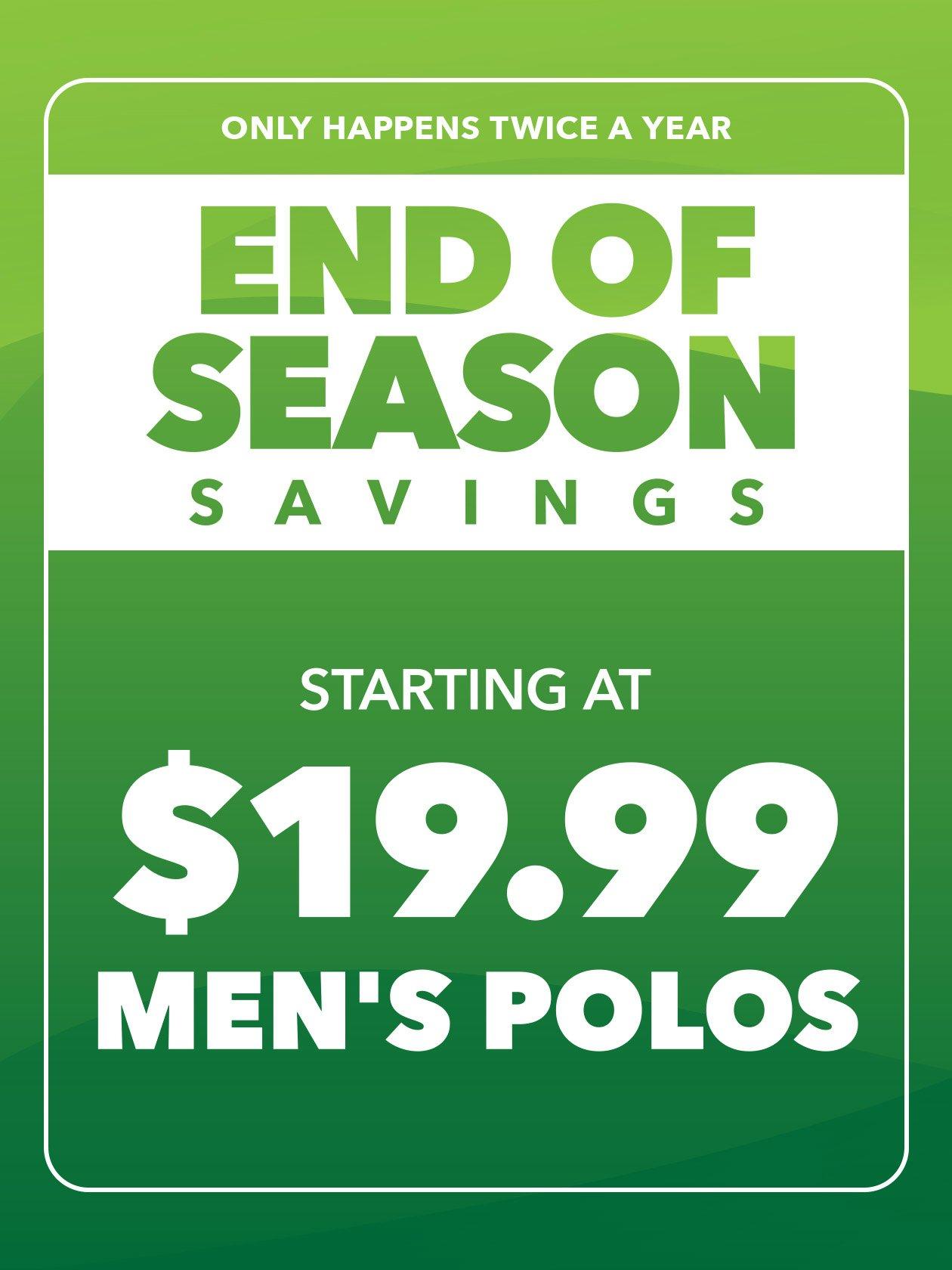Men's Polos Starting at $19.99
