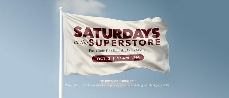 Graphic communicating PGA TOUR Superstore's Saturdays at the Superstore Event