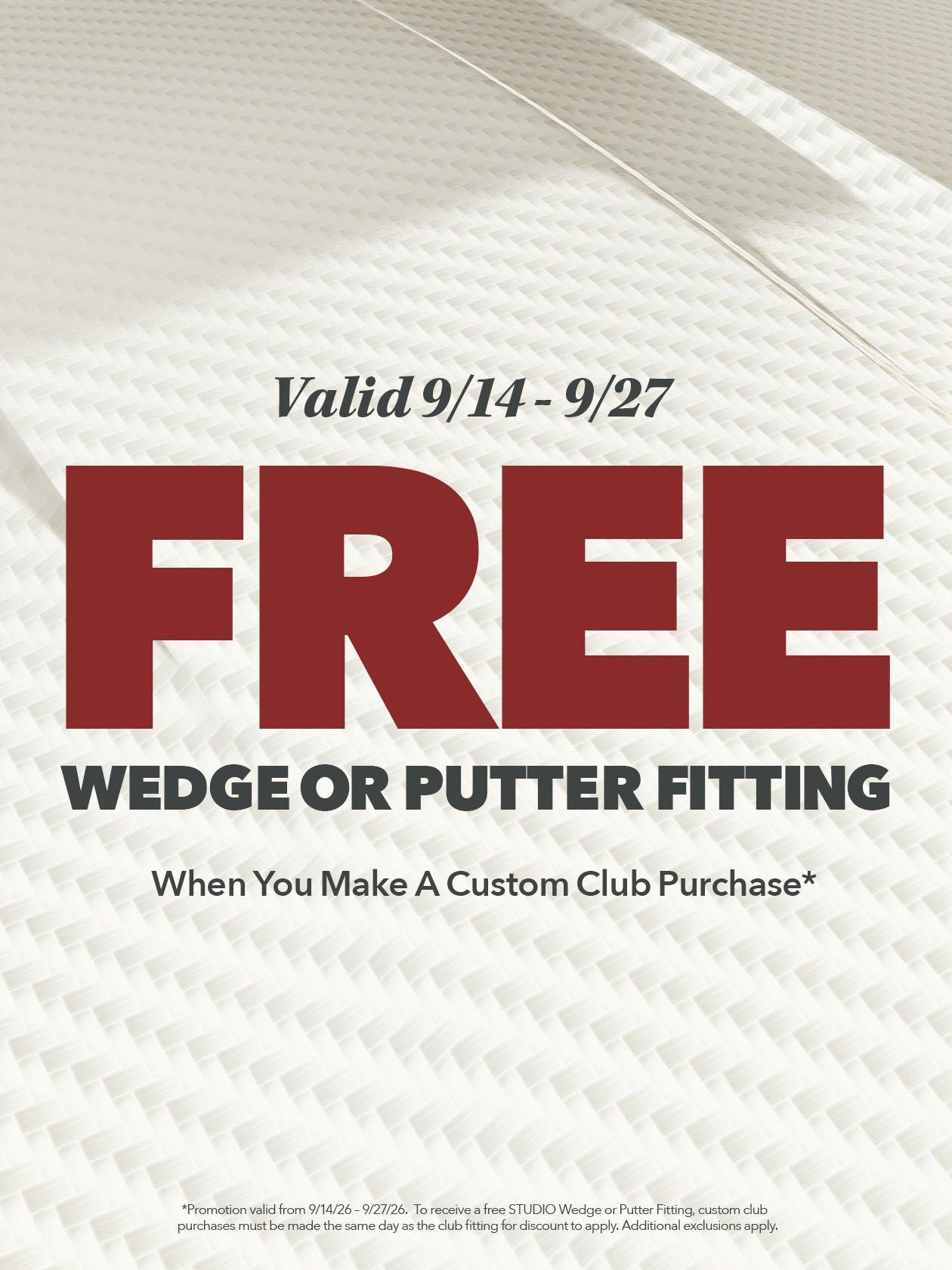 STUDIO Wedge or Putter Fitting