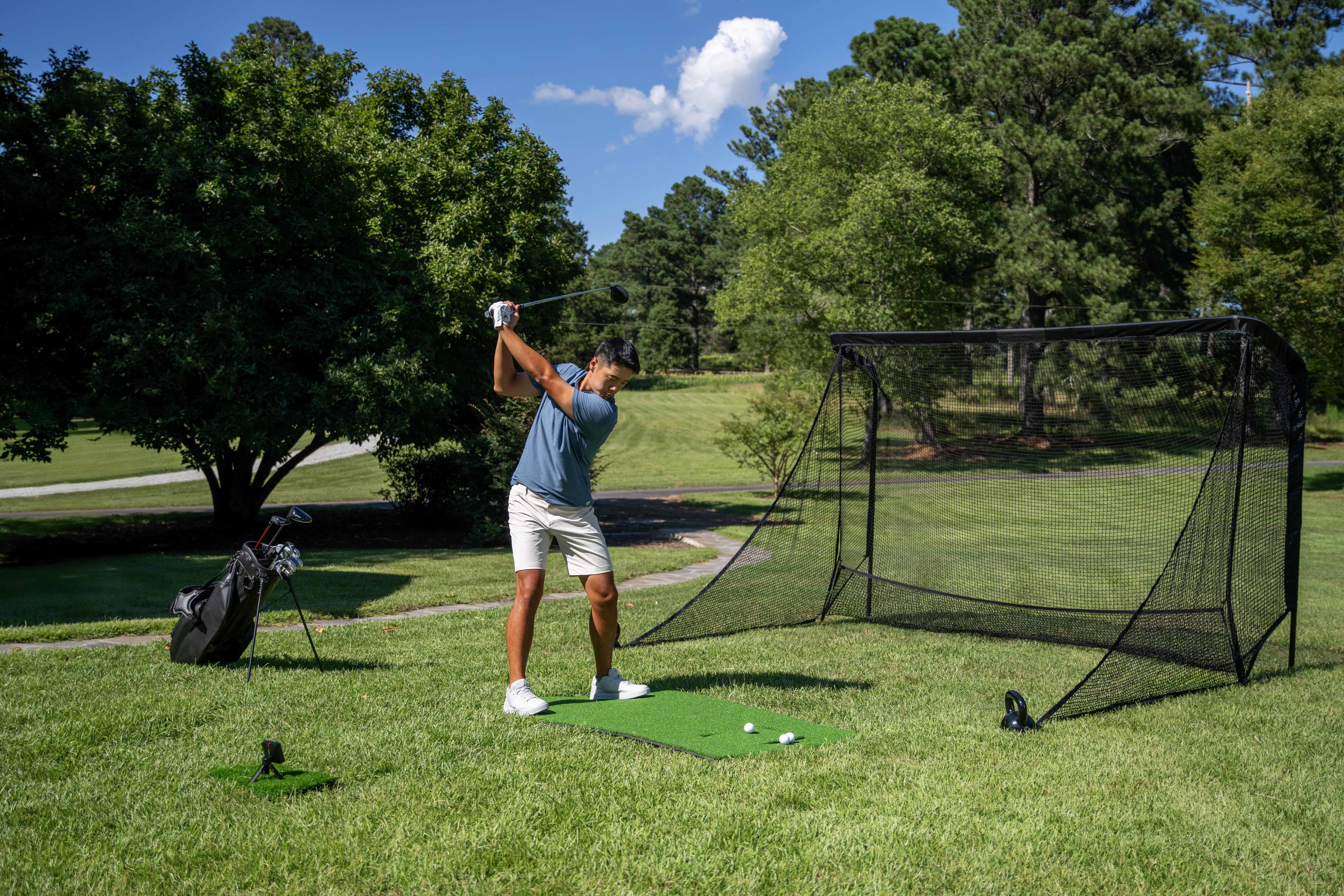 Player testing the launch monitor