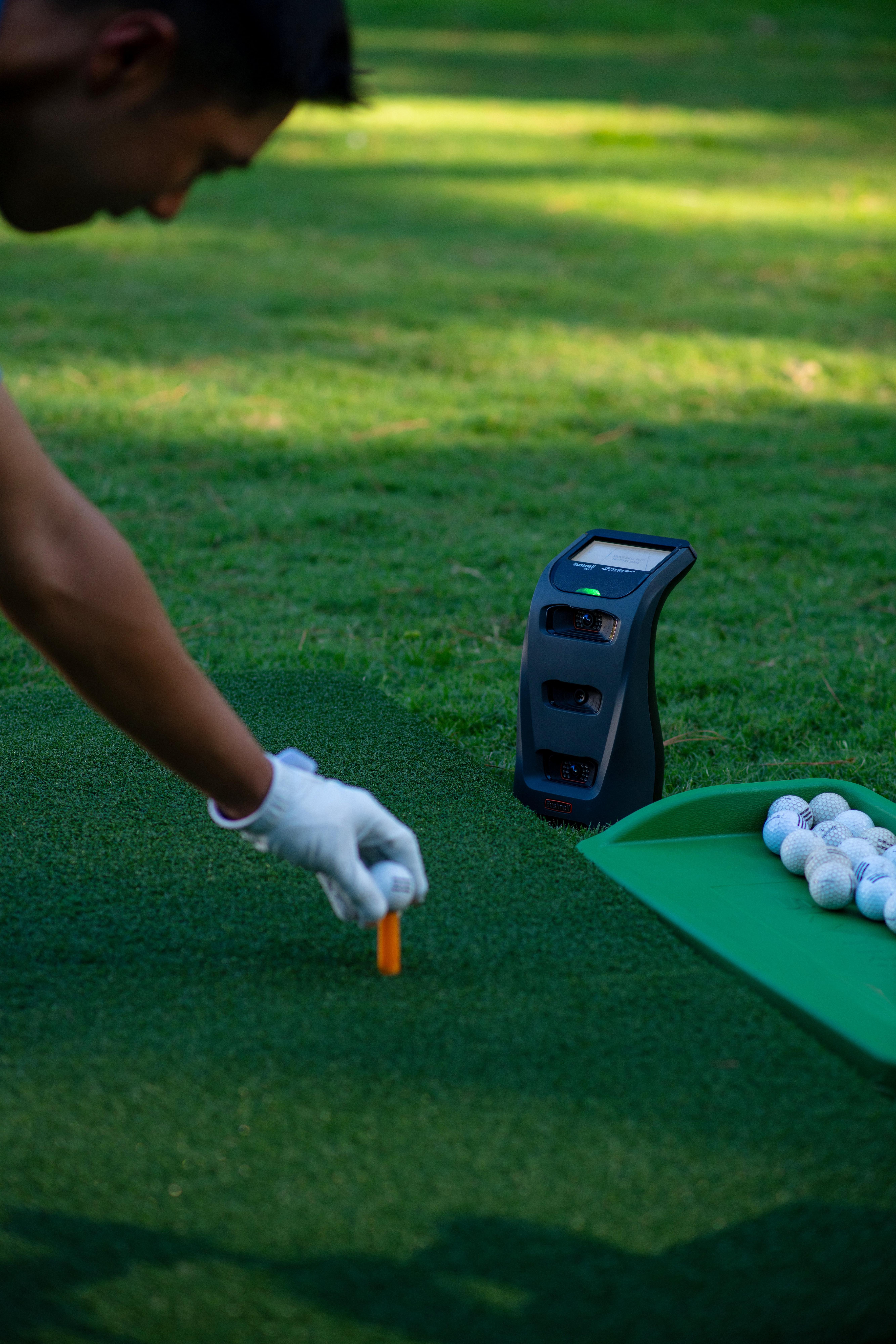 Typical Launch monitor setup in the backyard