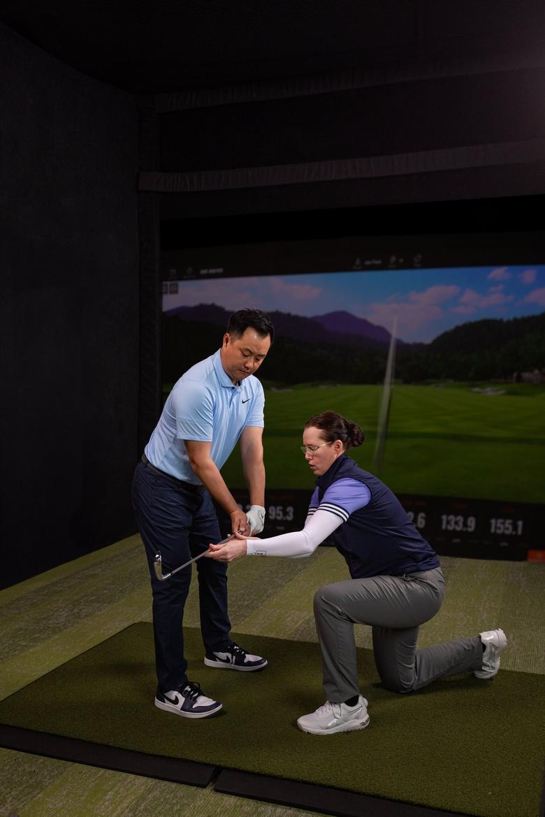 Certified STUDIO instructor and client during a lesson.