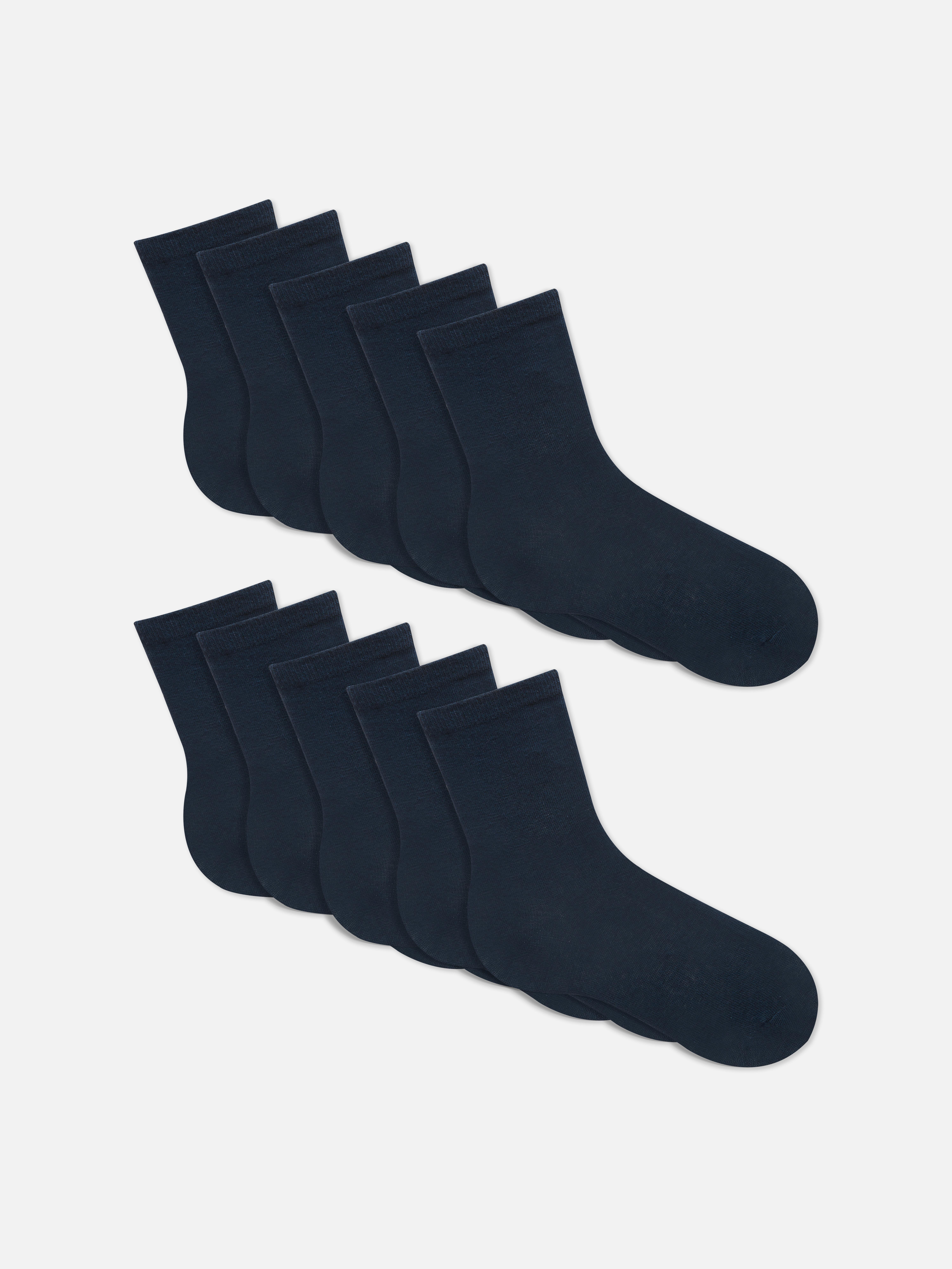 10pk Ankle Socks Navy