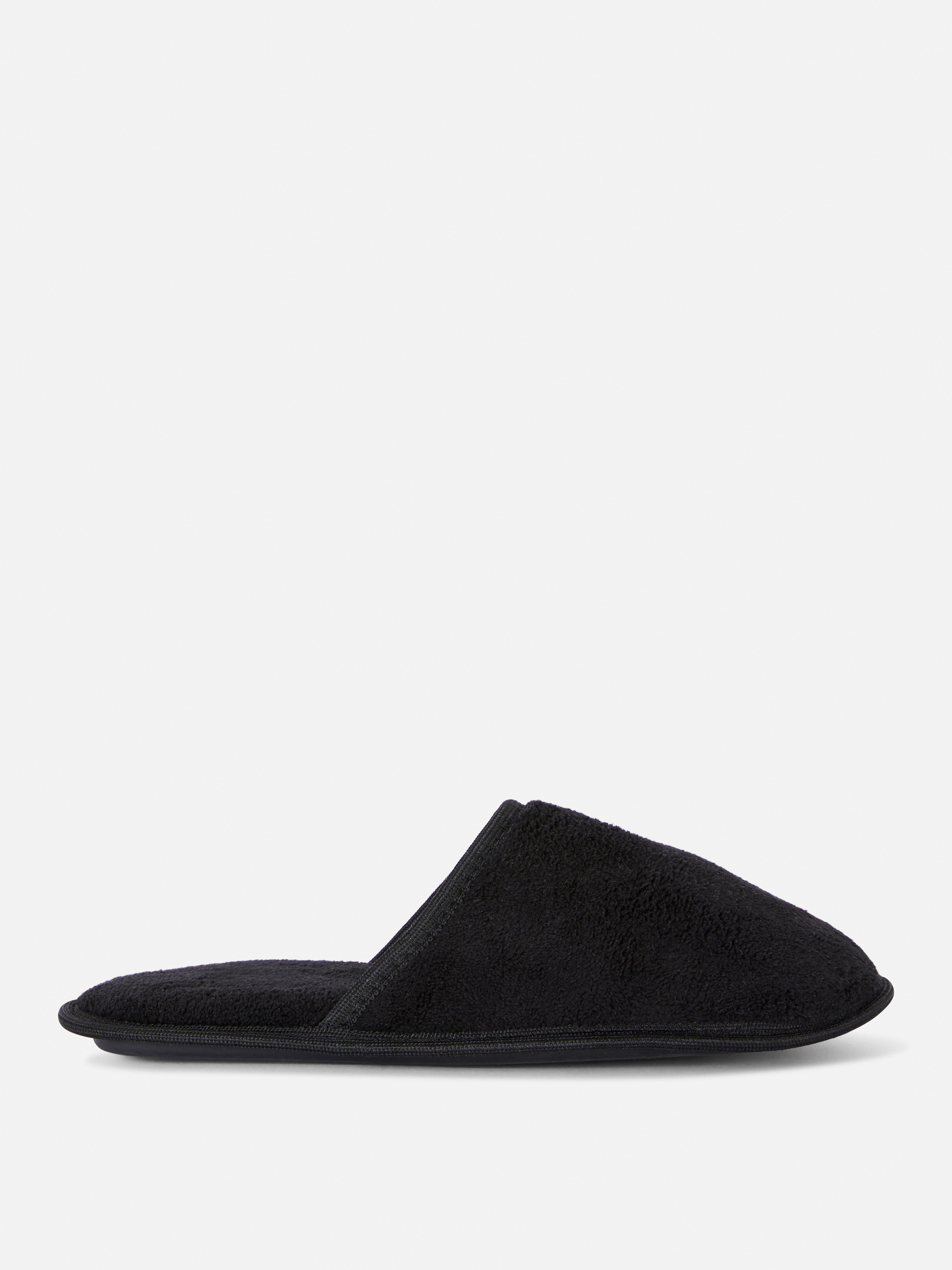 Black fleece slippers