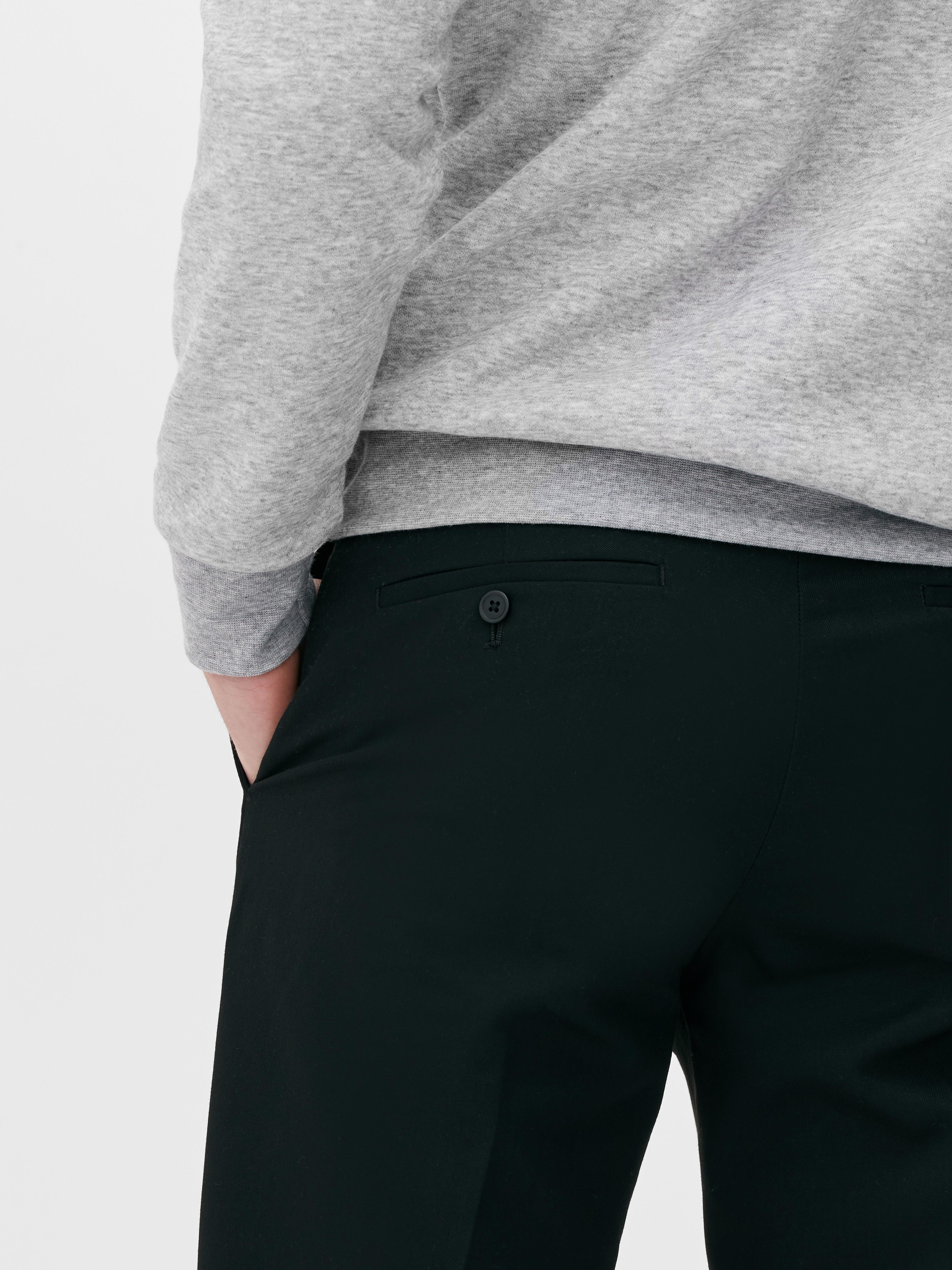 Men's Straight Leg Trousers, Black Twill