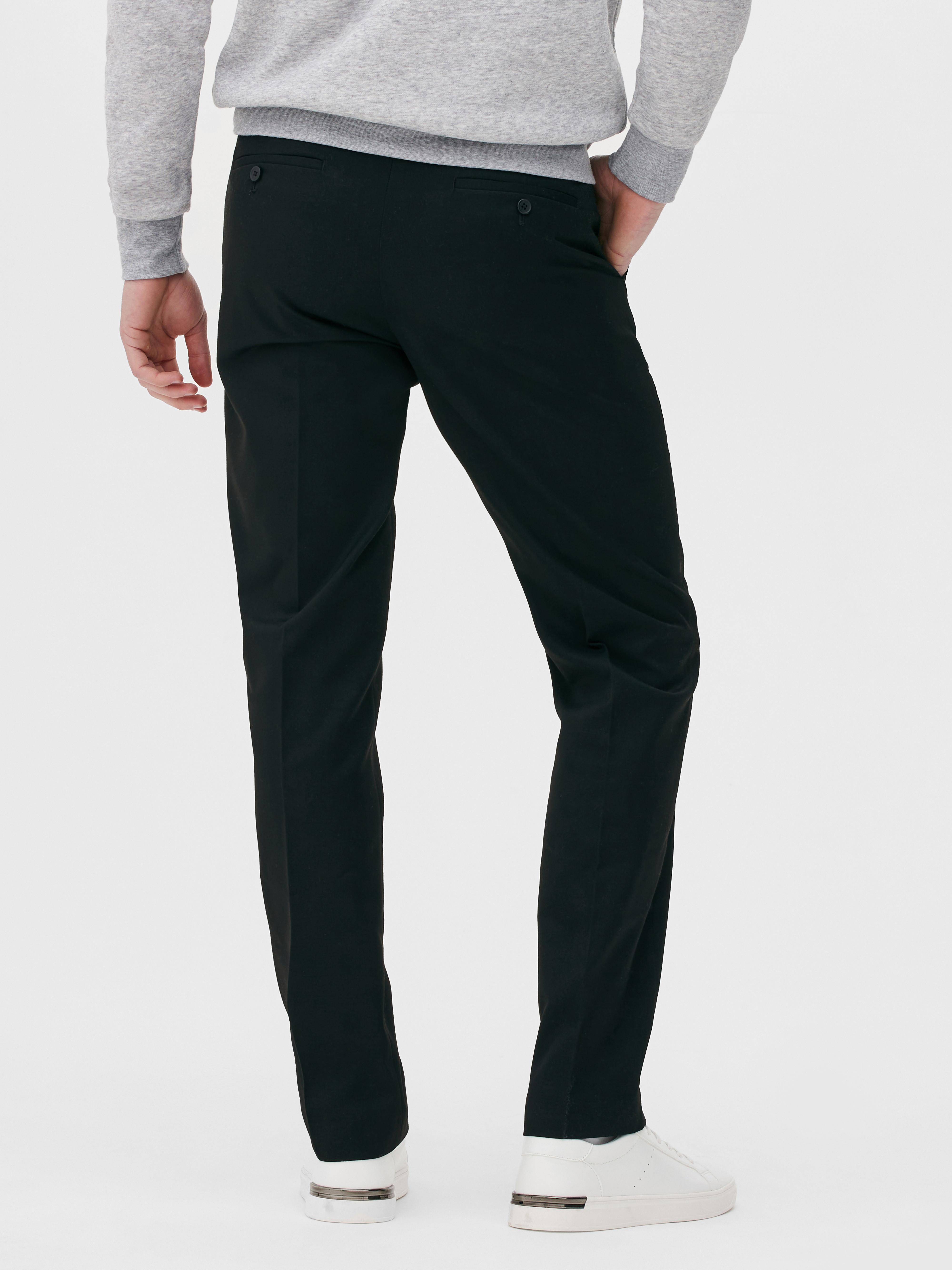 Men's Black Straight Leg Twill Pants | Primark