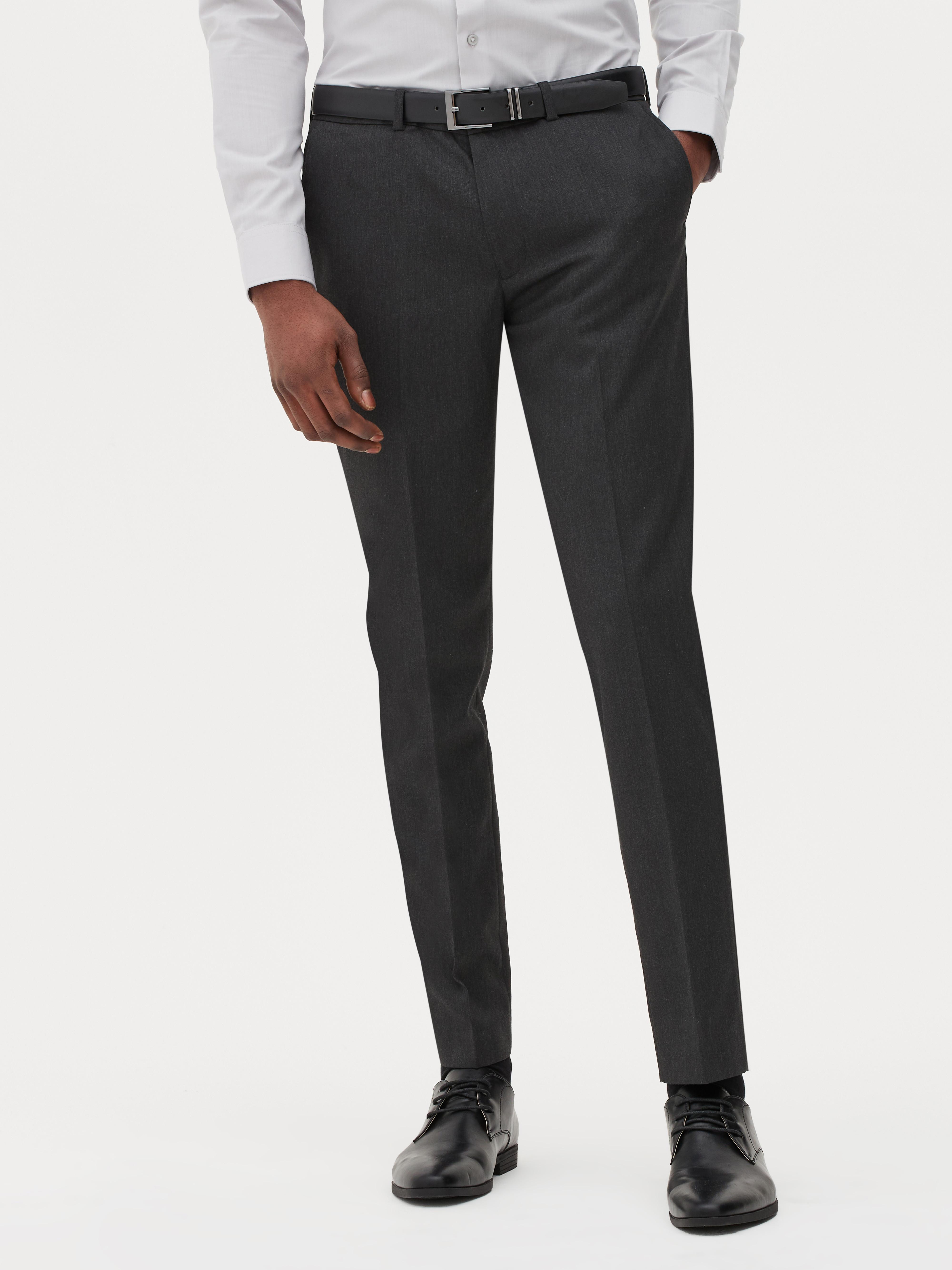 Mens Charcoal Formal Twill Trousers | Primark