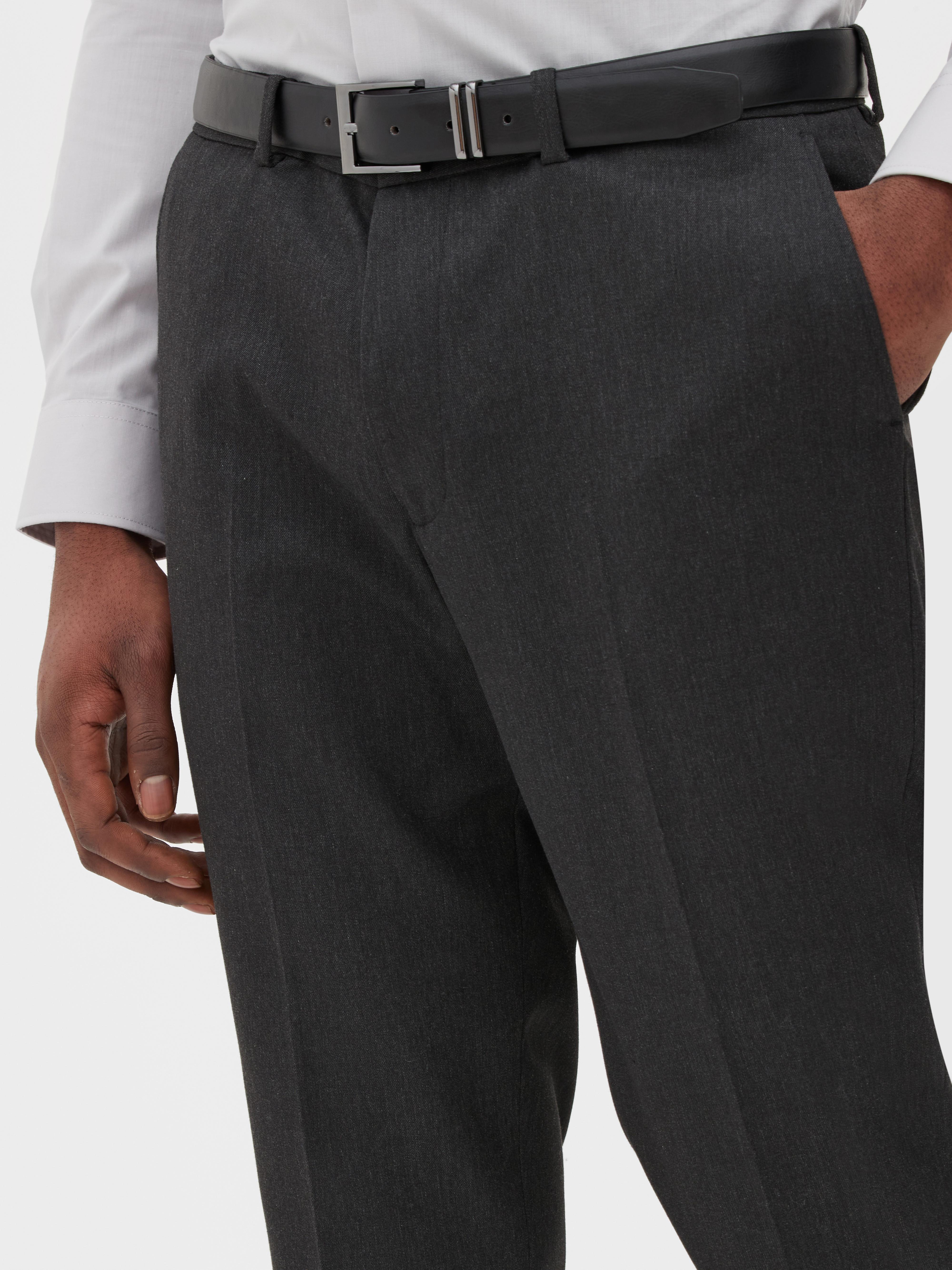 Mens Charcoal Formal Twill Trousers | Primark