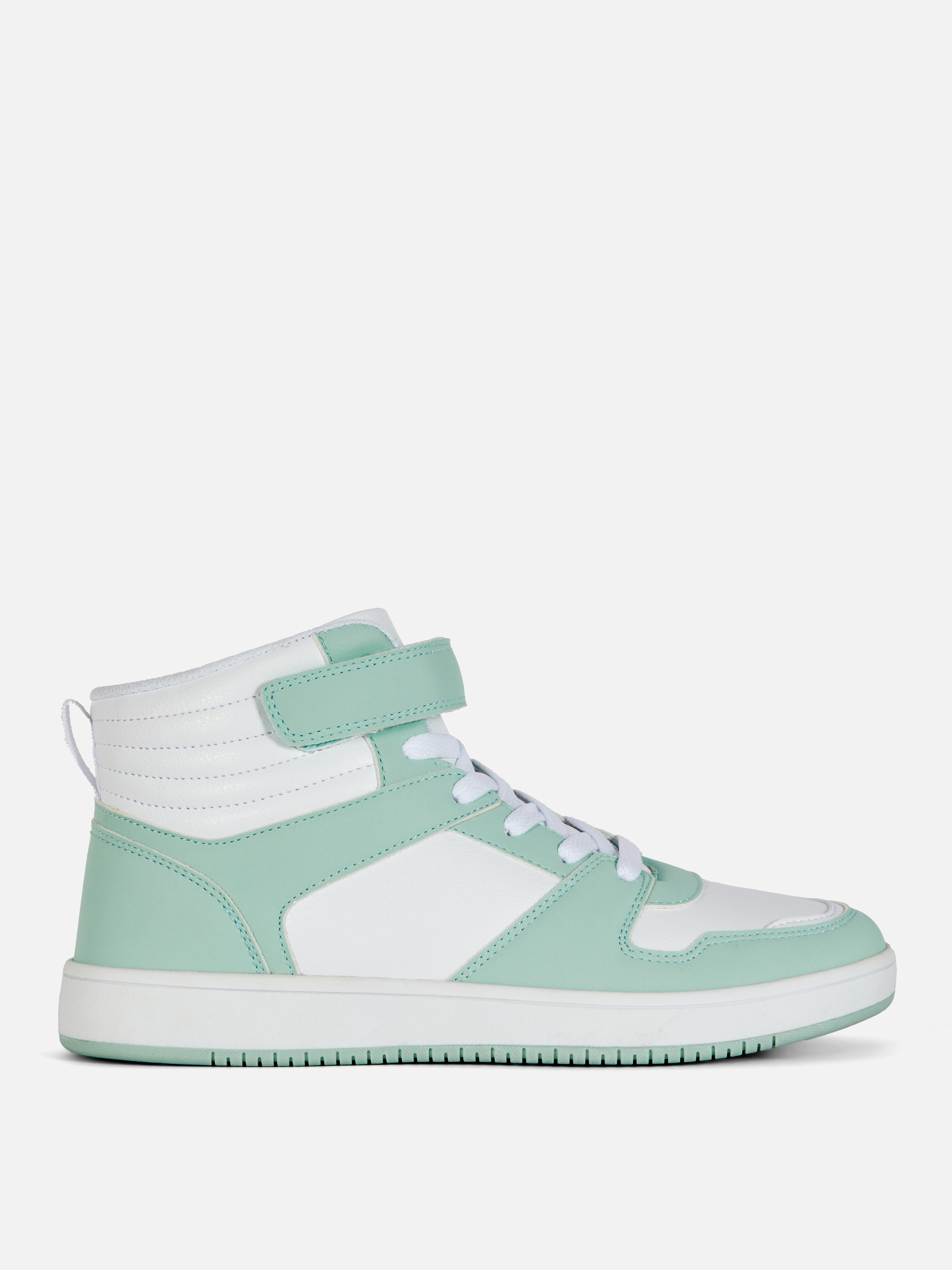 Strap Fastening High-Top Trainers Light Green