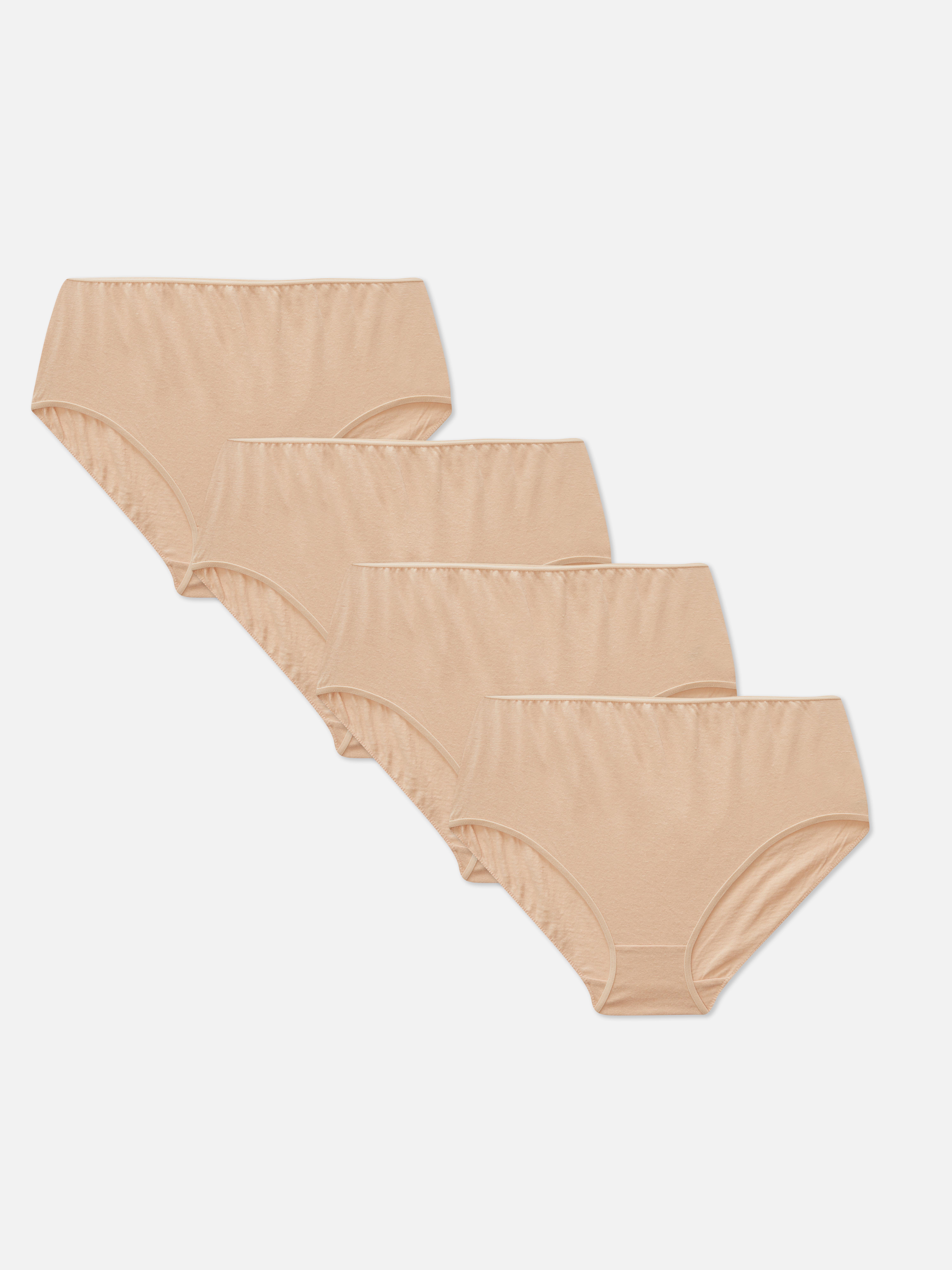 Womens Taupe 4pk Cotton Full Briefs