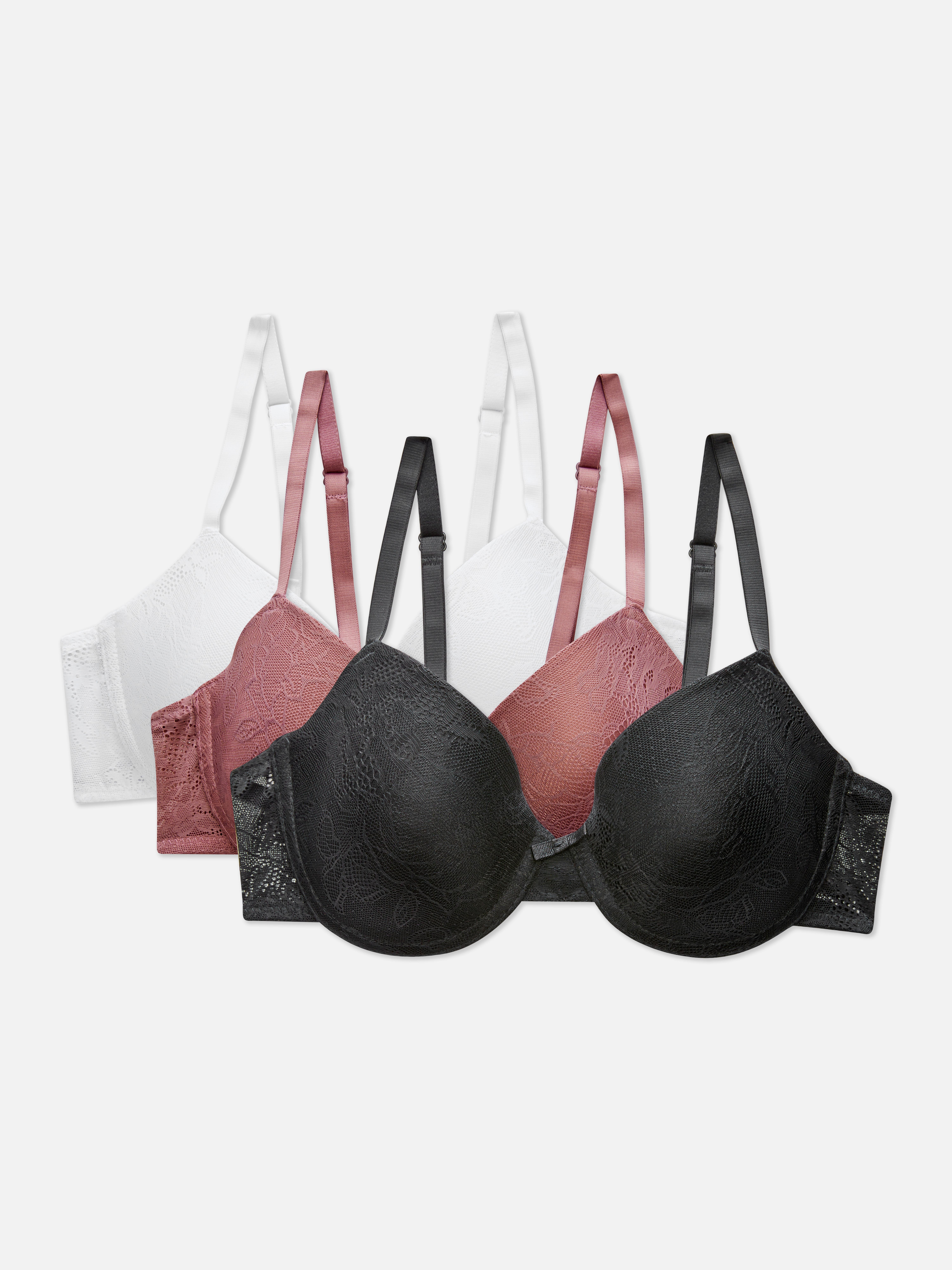 3pk Non-Padded Lace Detail Bras