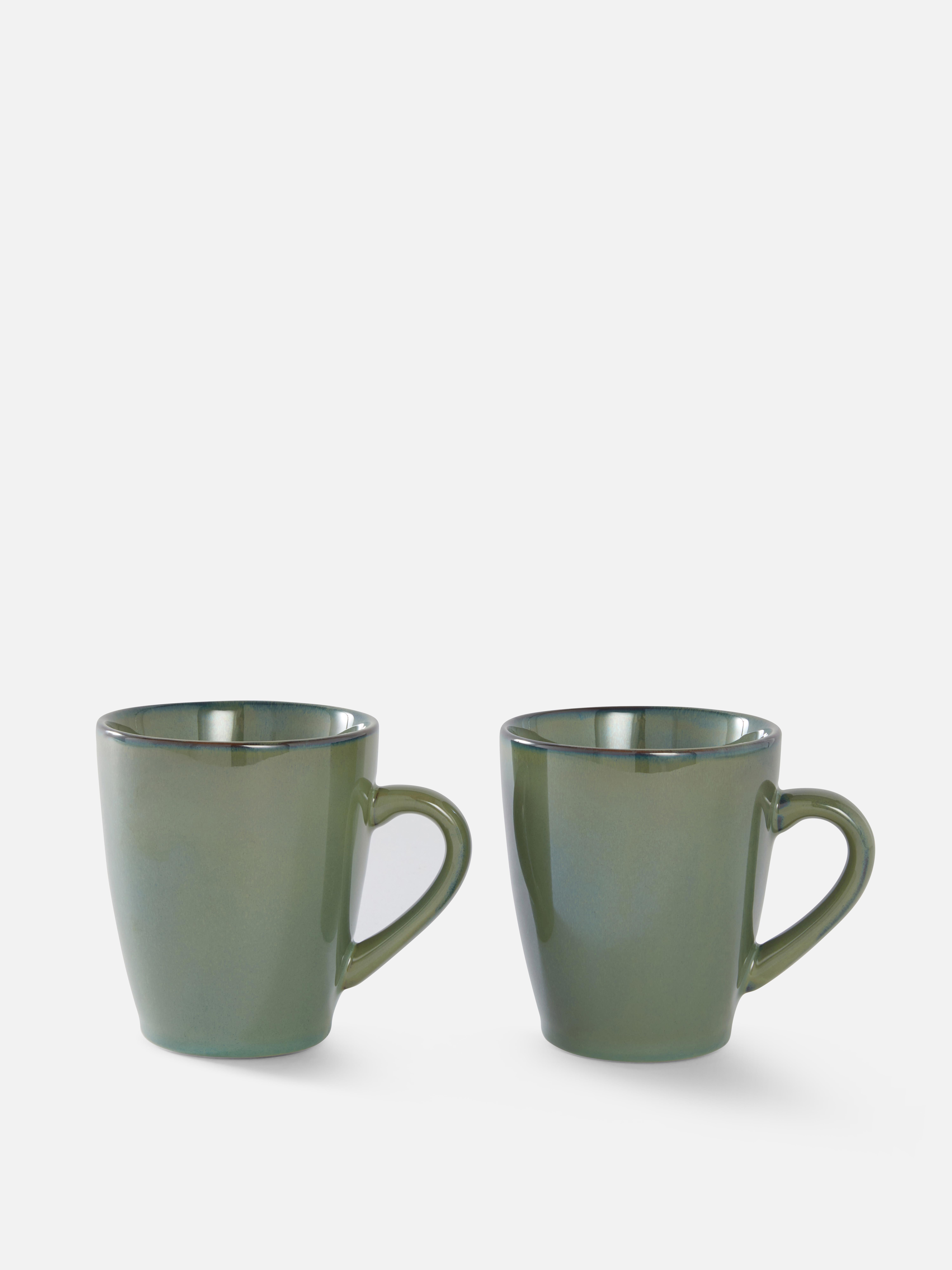 2pk Matching Porcelain Mugs Teal