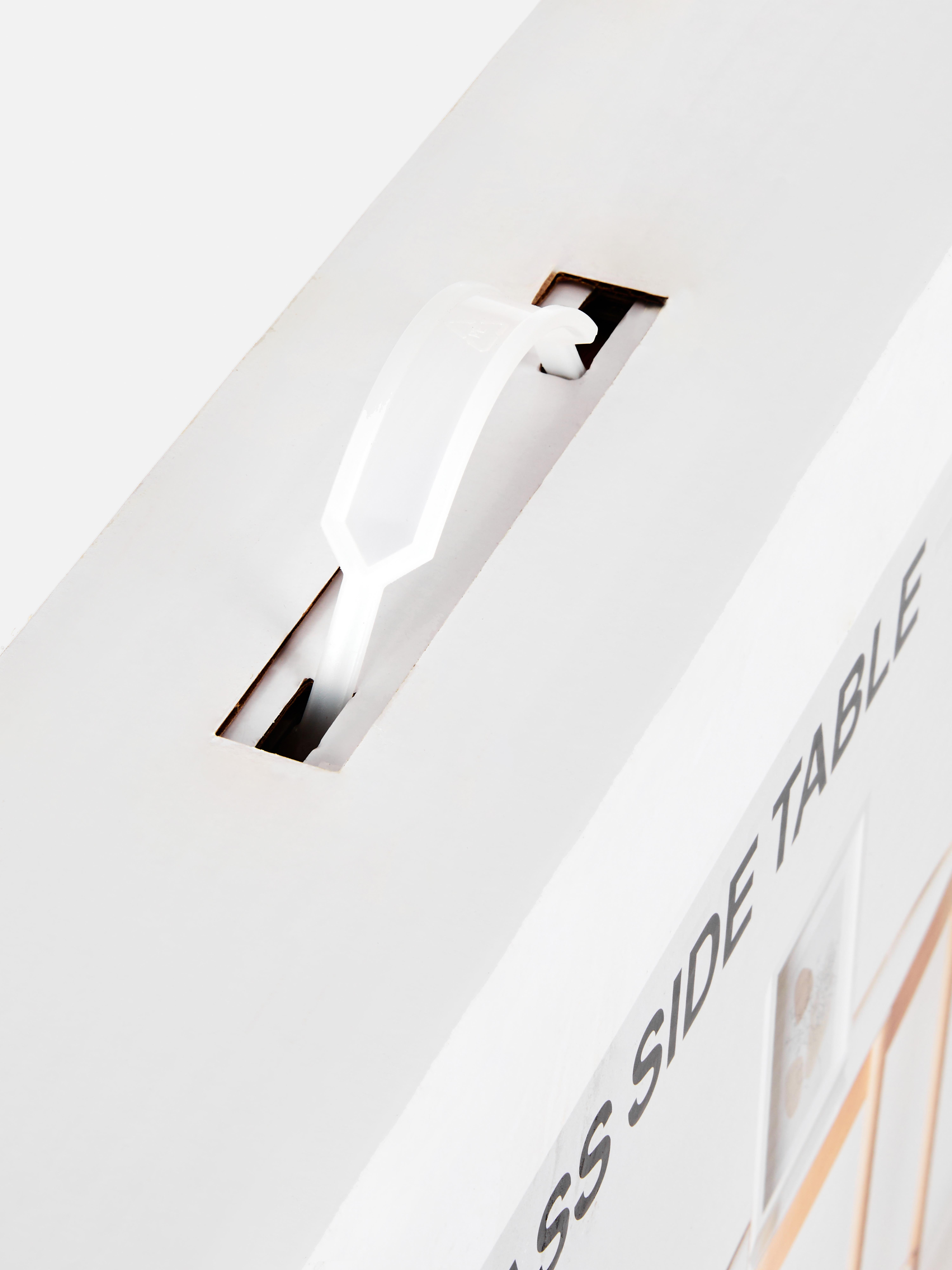 Natural Rattan and Glass Round Side Table Primark