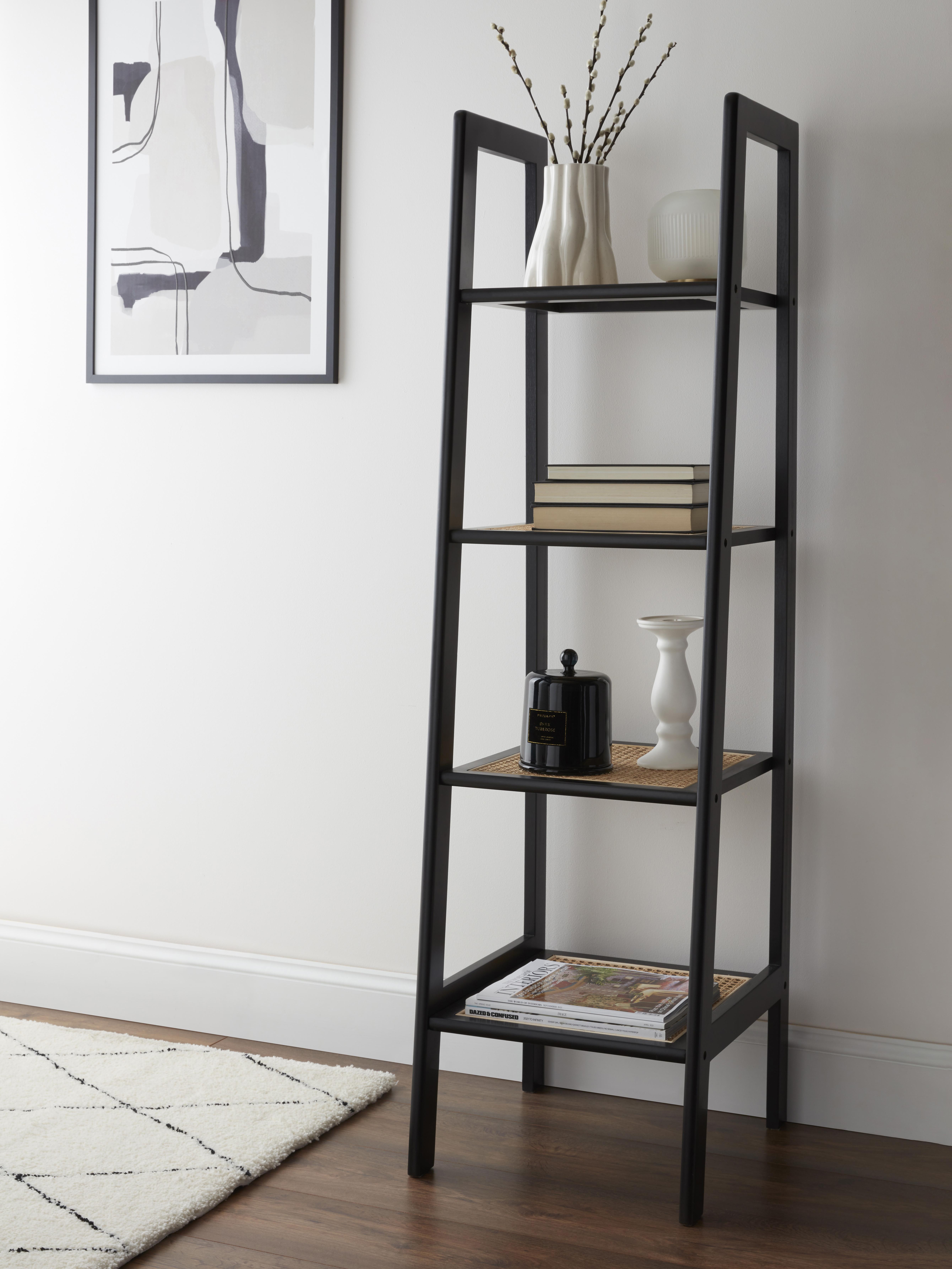 Black deals rattan bookshelf