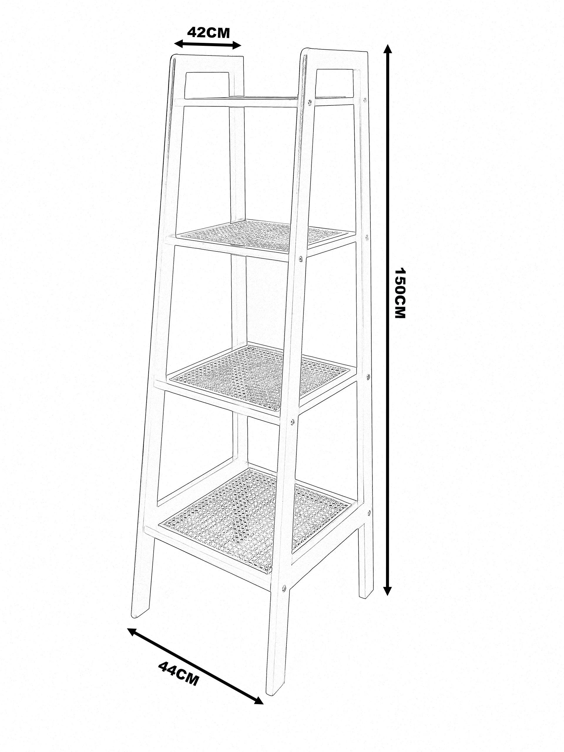 Poly Rattan Storage Shelf Black - 11.8x11.8x35.4 Inch Decorative Display Stand For Home