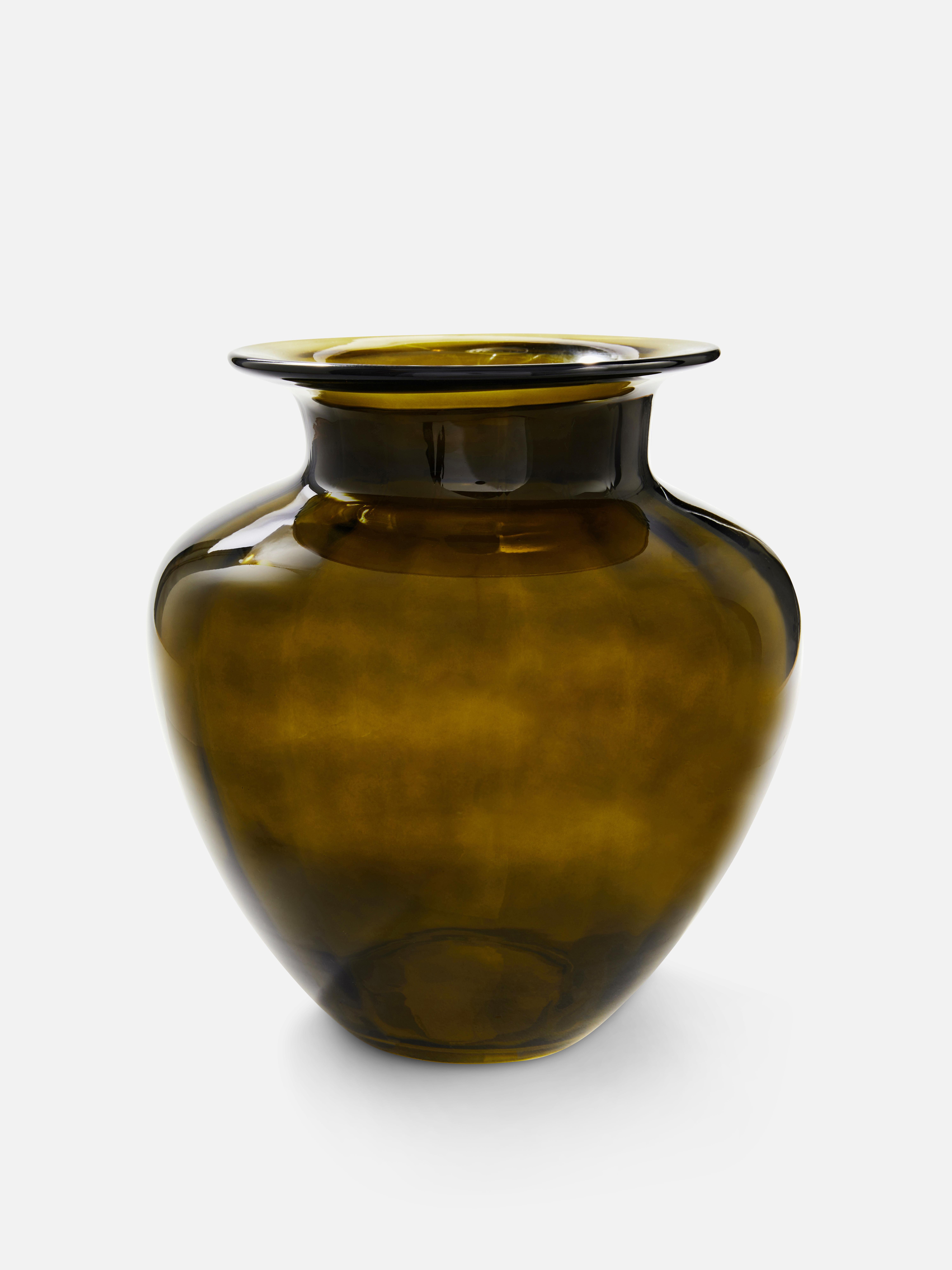 Large Curved Glass Vase