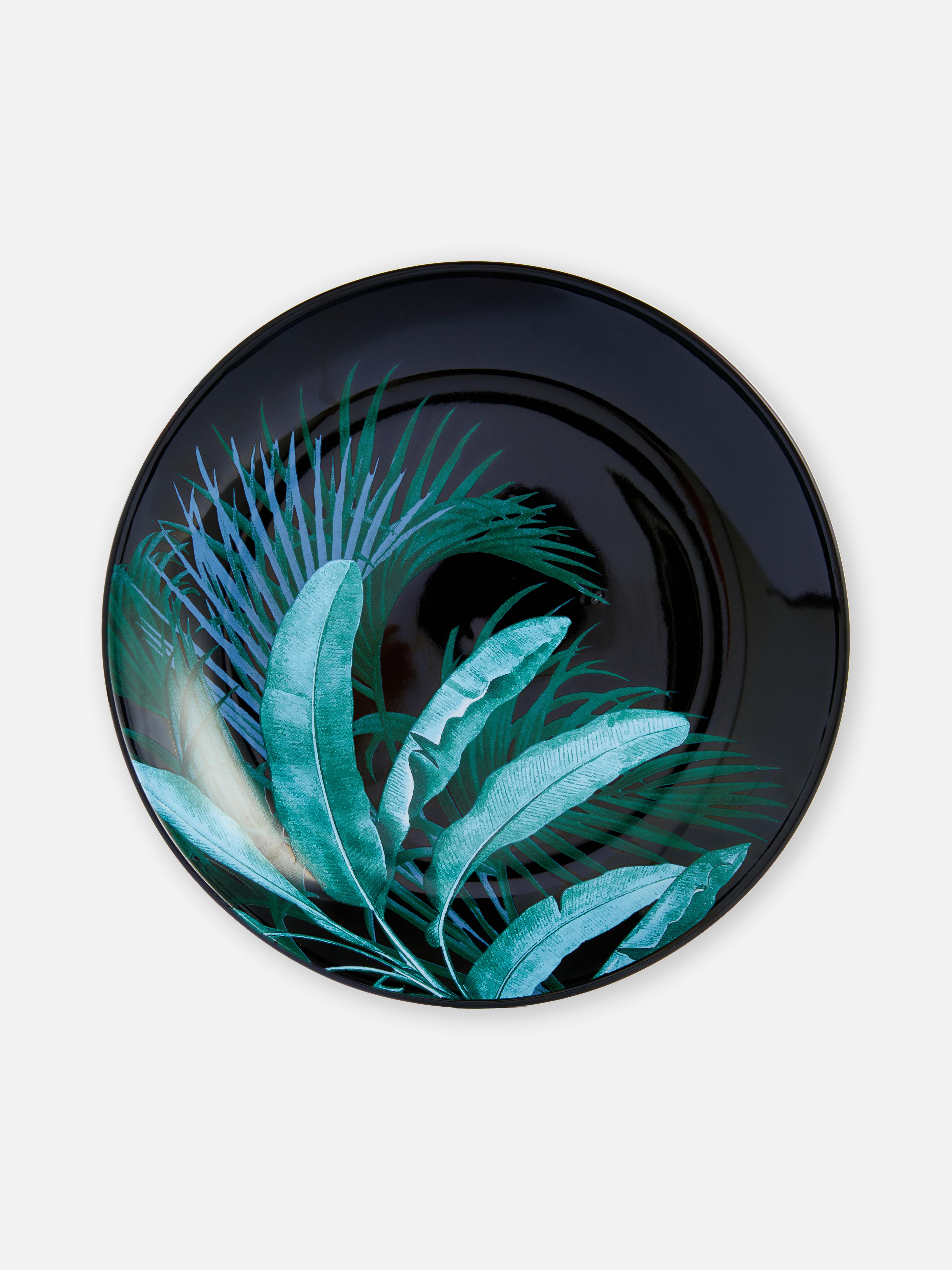 Plato con palmera estampada