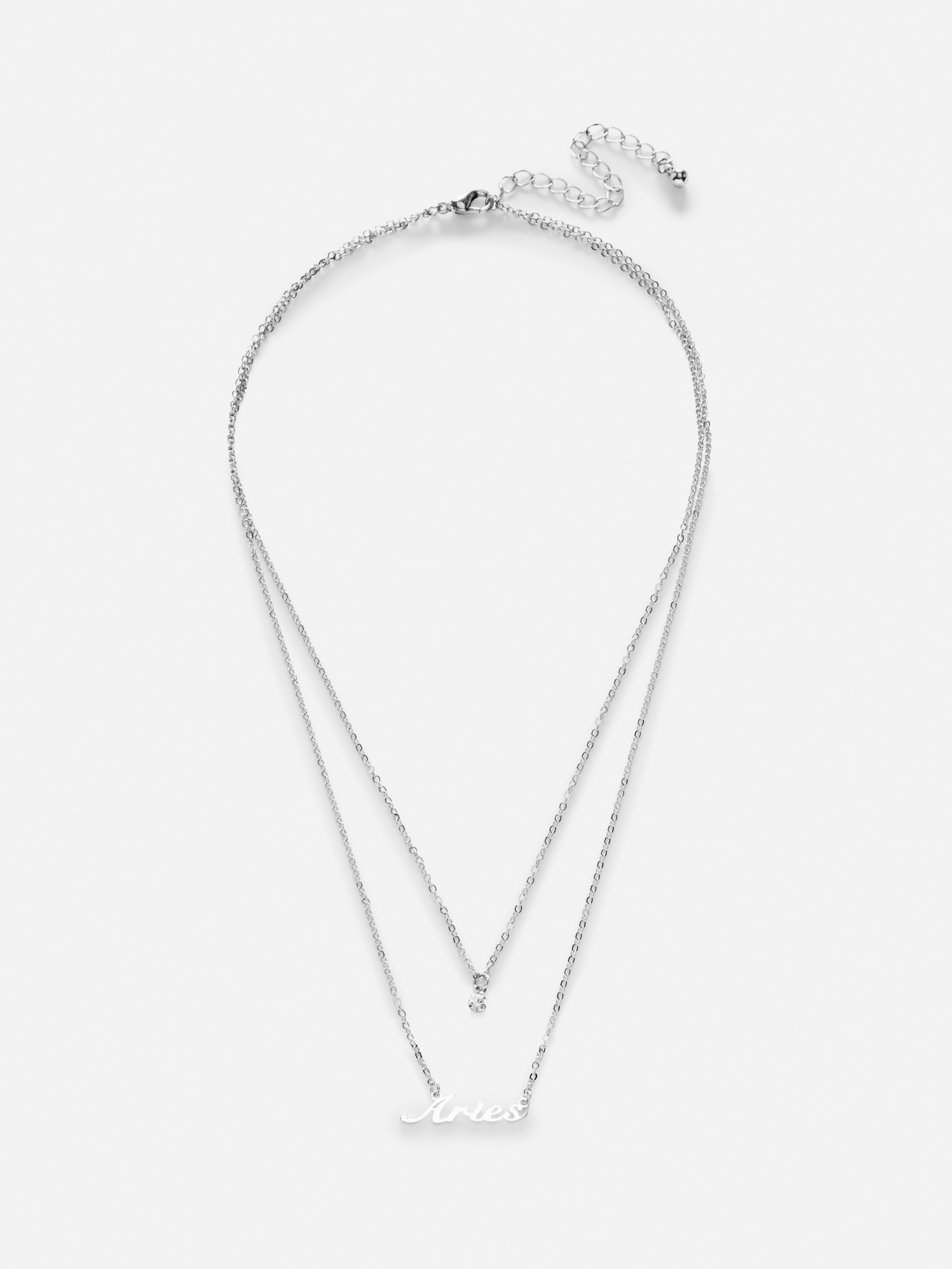 Layered Silver-Tone Star Sign Pendant Necklace