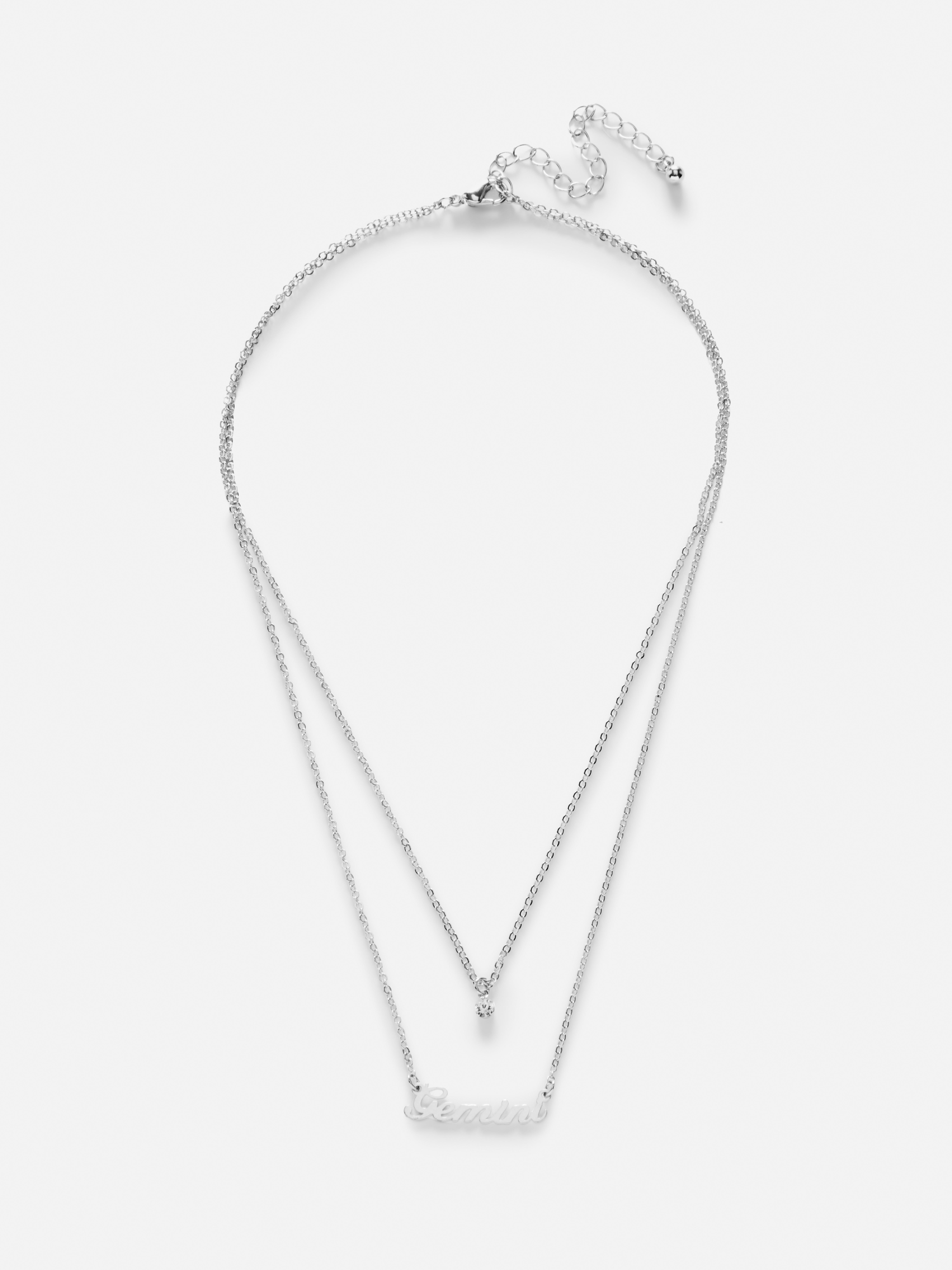 Mehrreihige Halskette mit Sternzeichenanhänger Grau