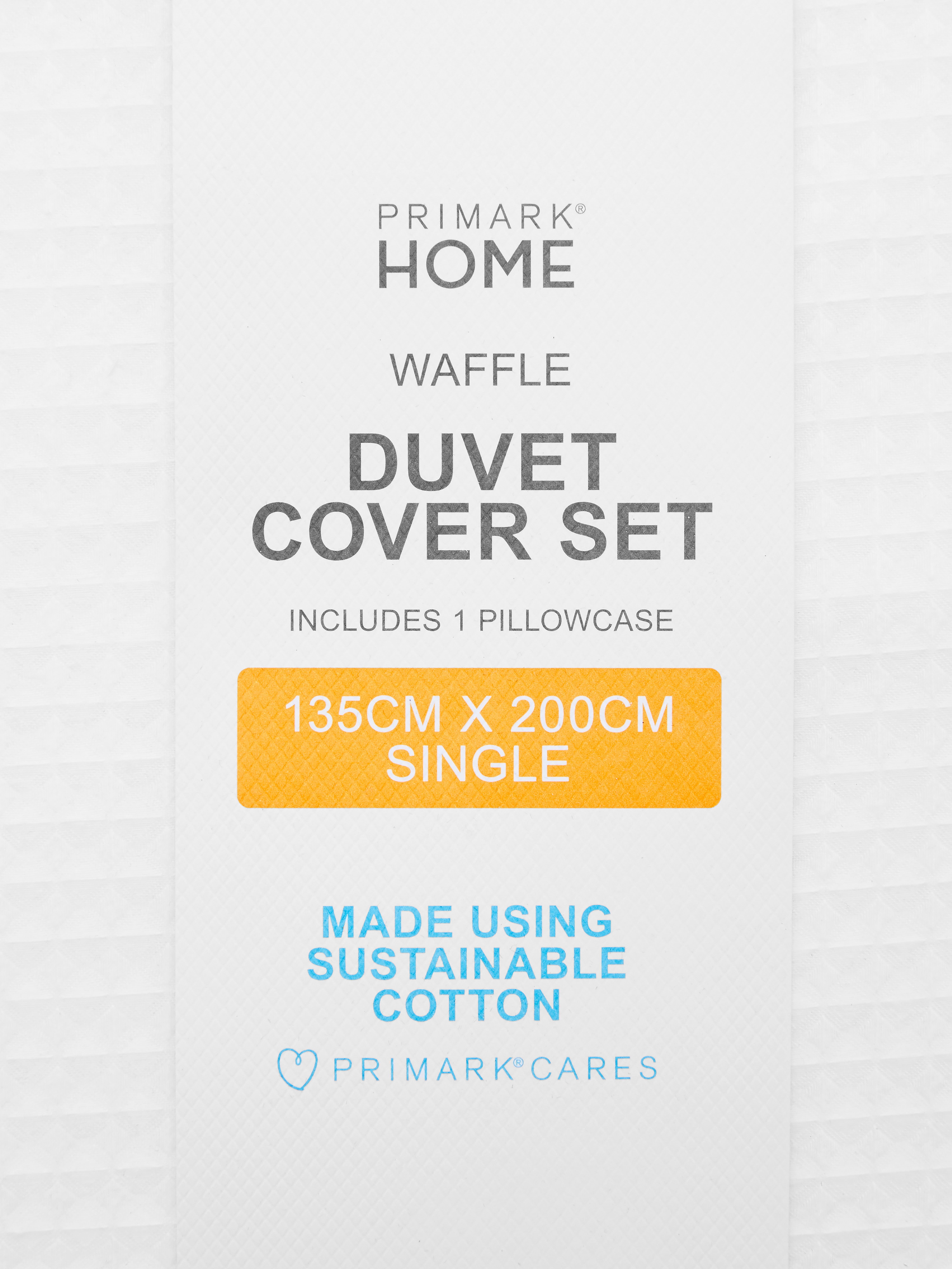 White Waffle Single Duvet Cover Set