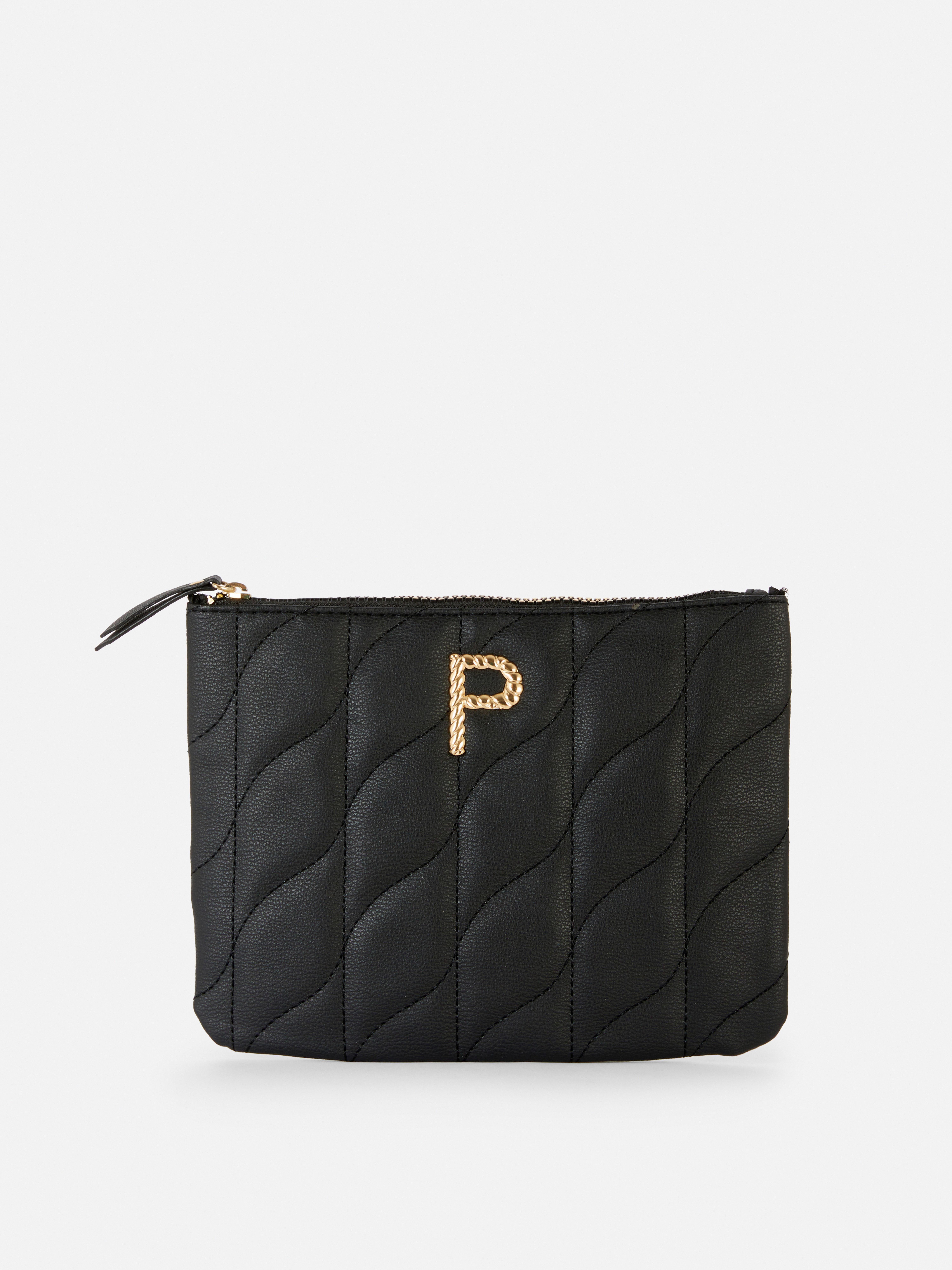 Faux Leather Initial Coin Purse