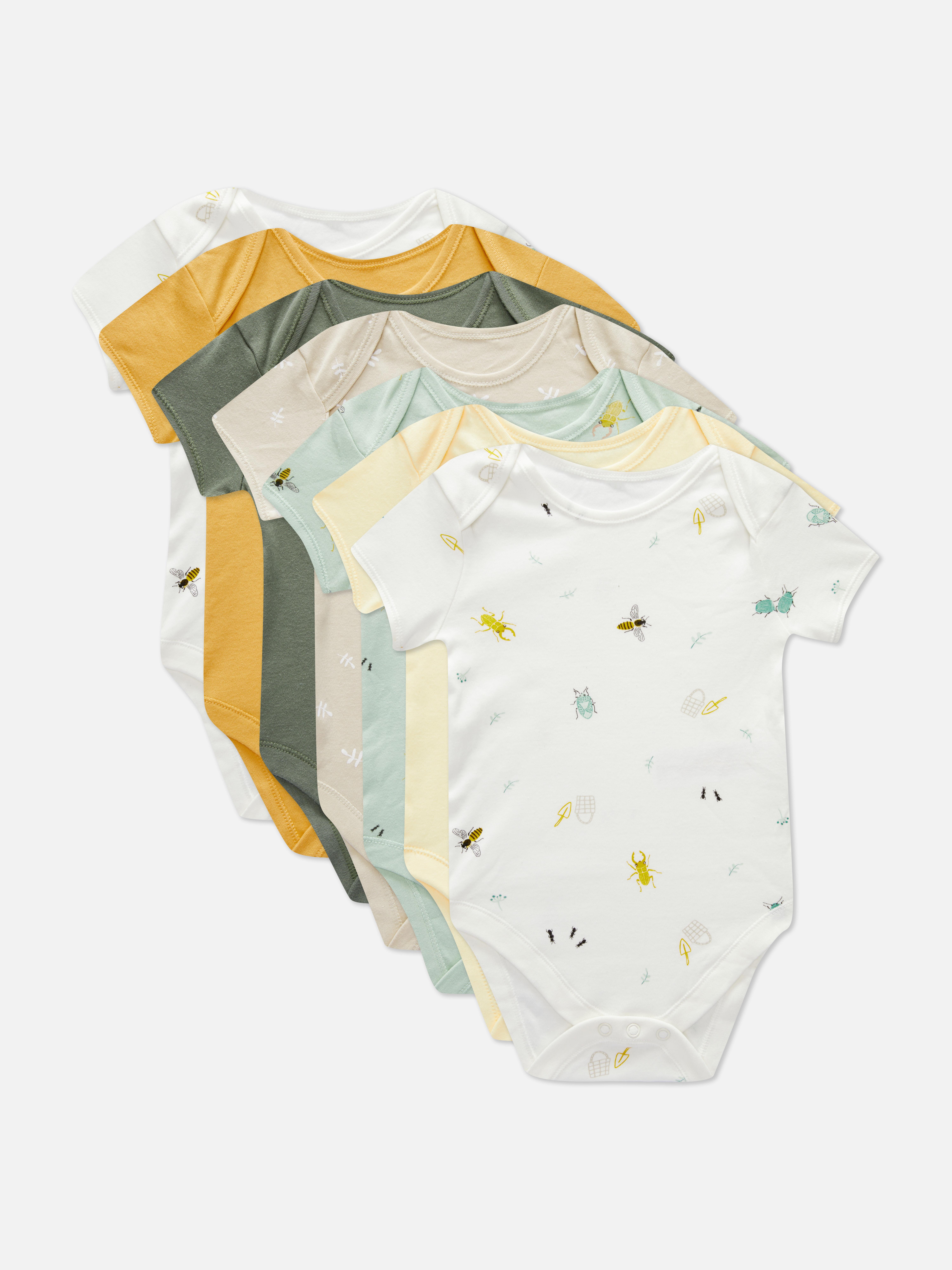 7pk Insect Print Bodysuits