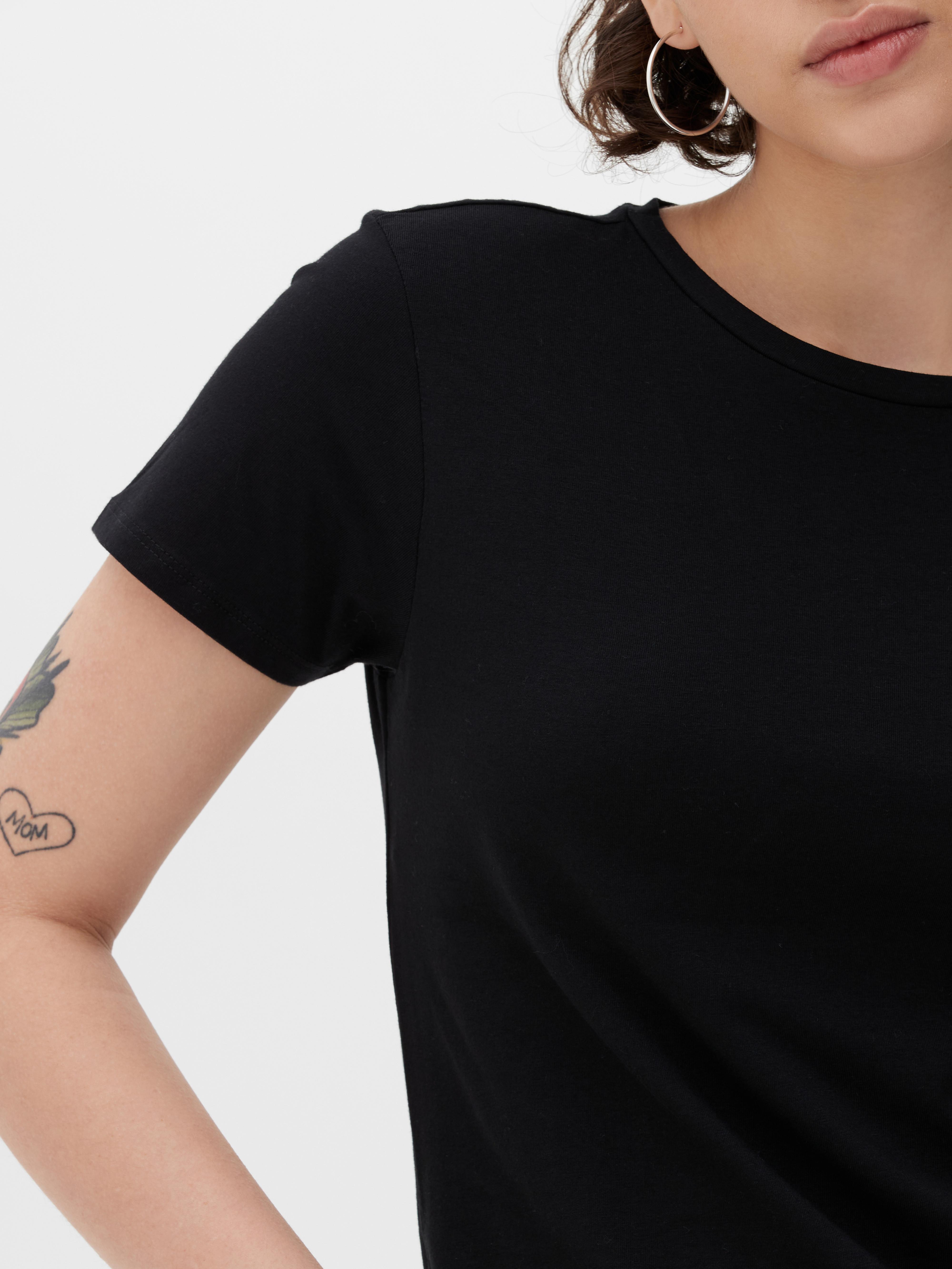 Primark Black short sleeve crop top