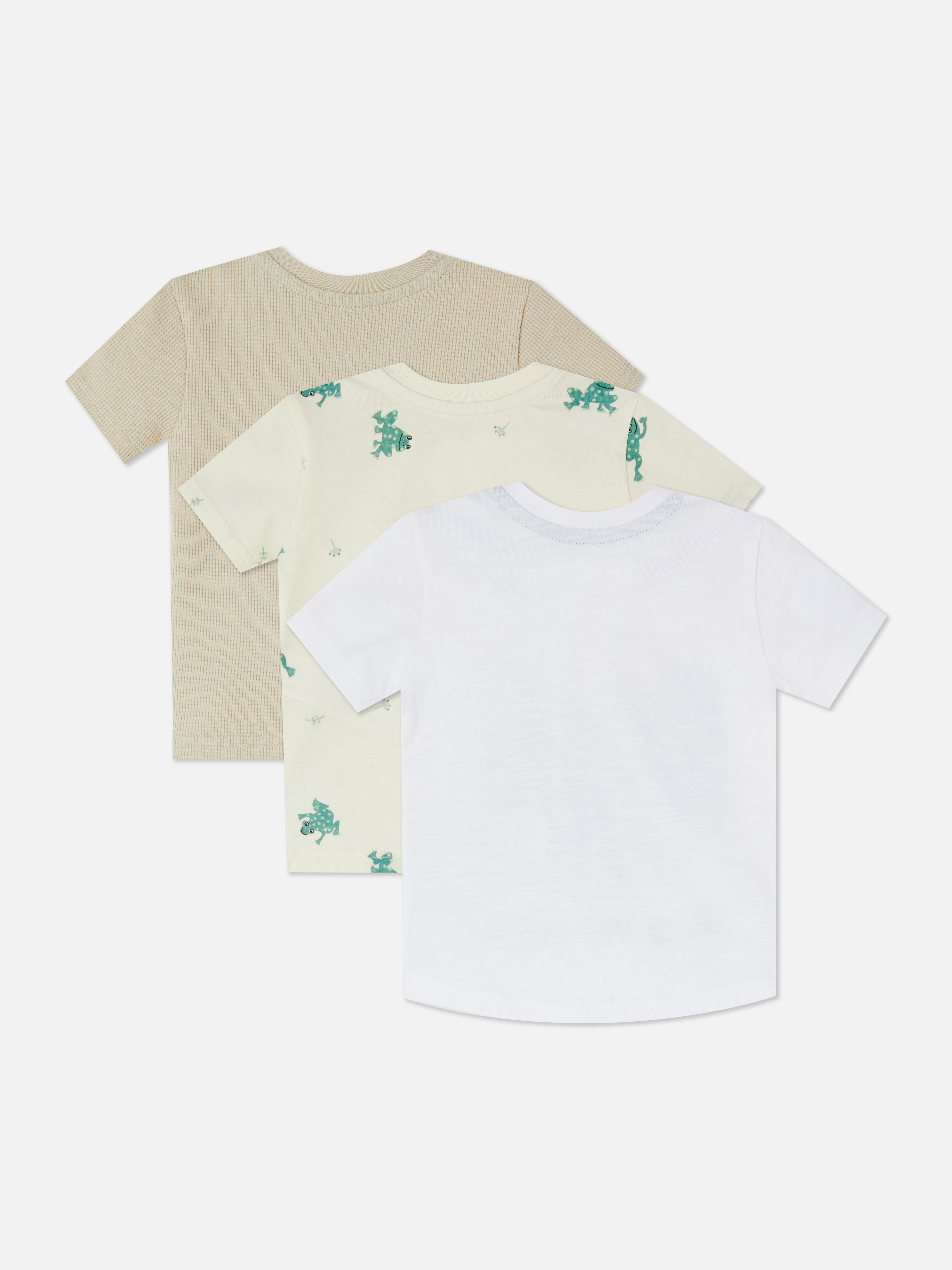 3pk Frog Print Cotton T-shirt