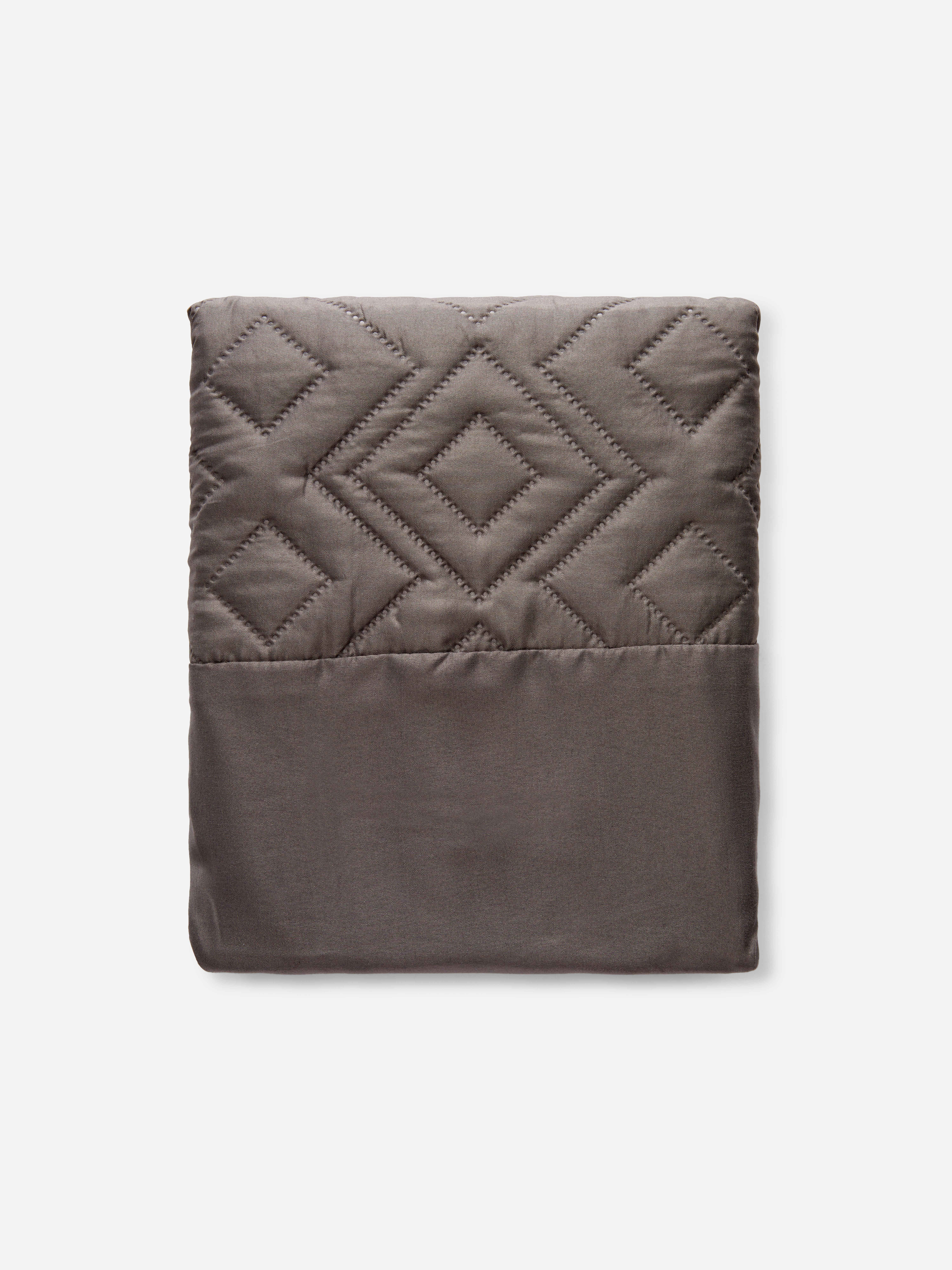 Grey Diamond Quilted King Duvet Cover Set