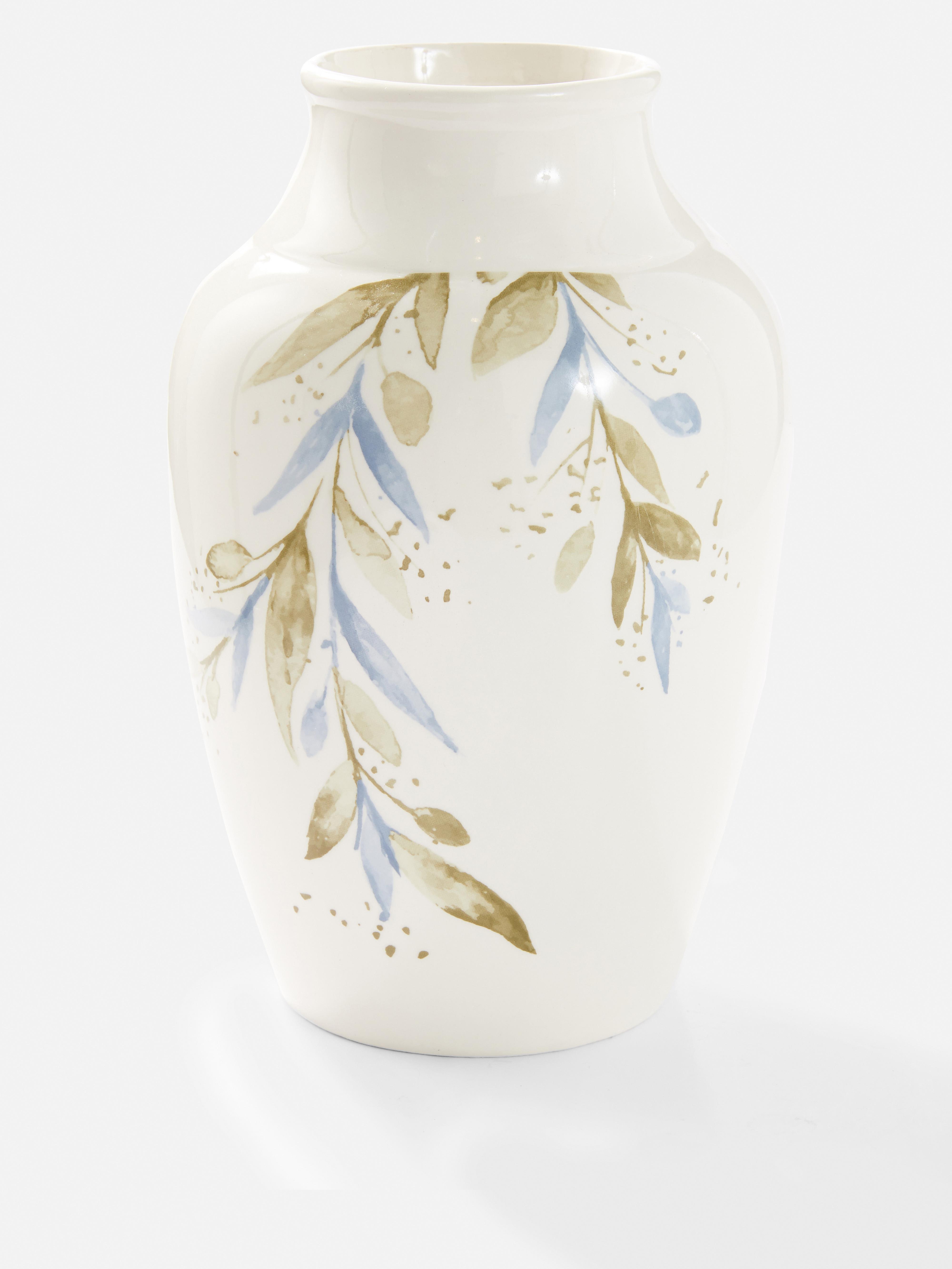 Large Leaf Print Vase