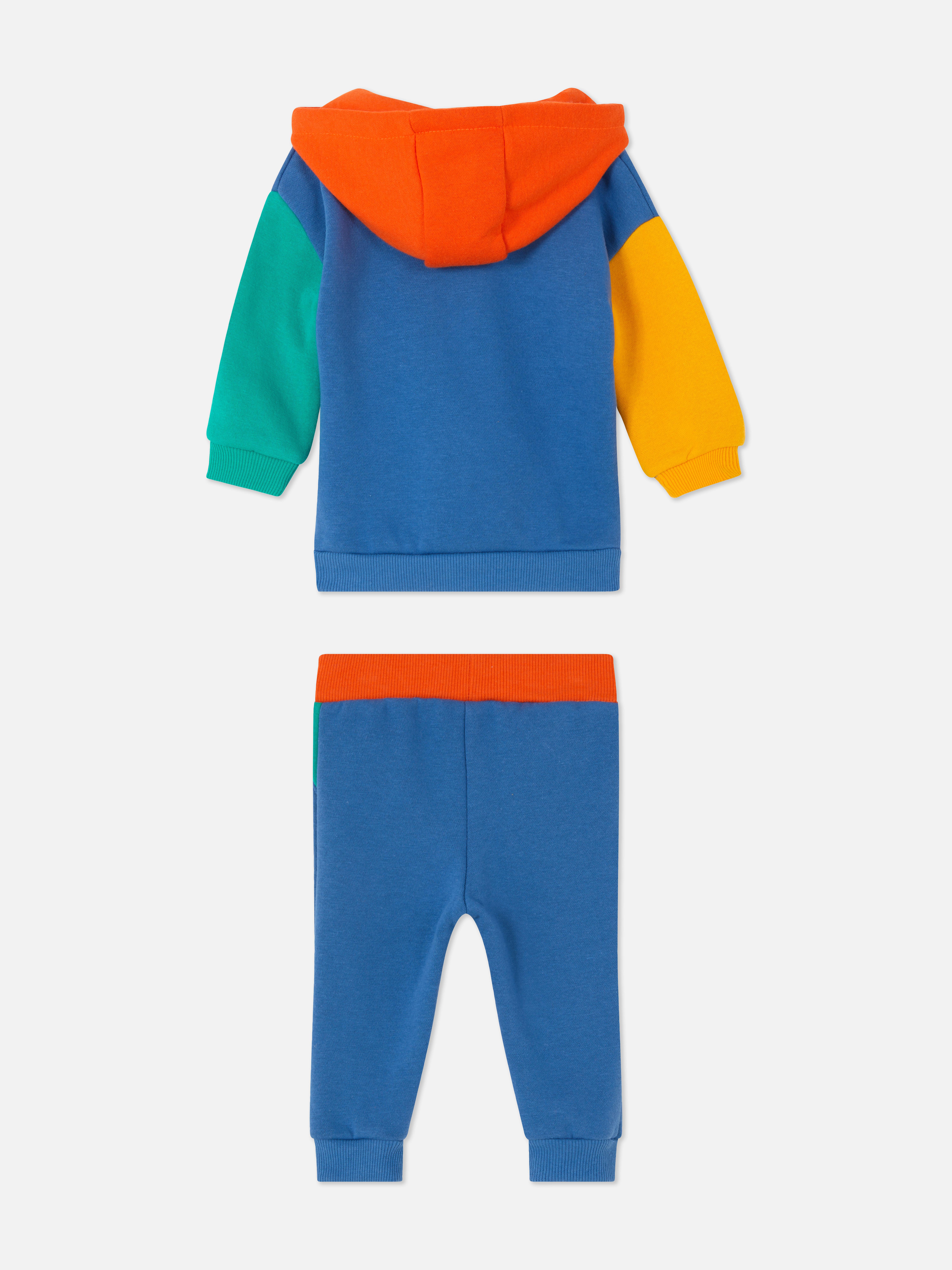 Colour Block Hoodie and Joggers Set